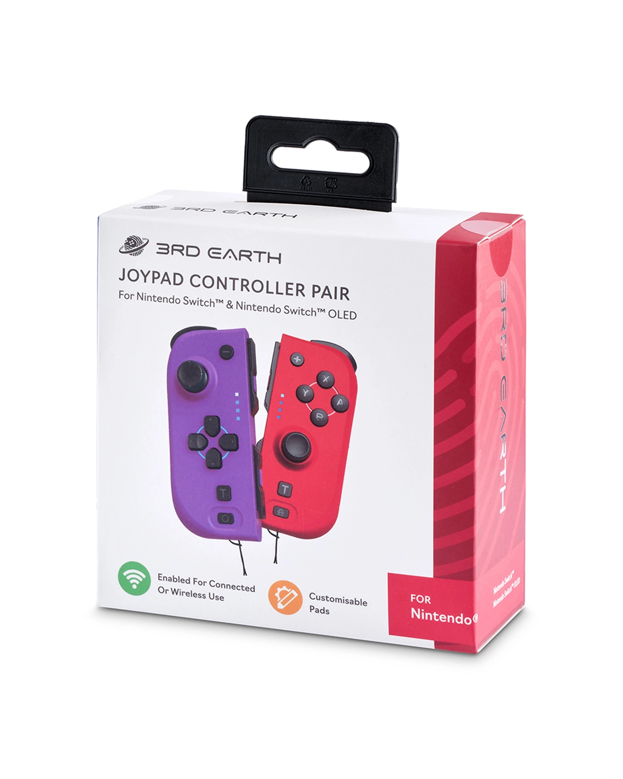 2 3RD EARTH Joypad Controller Pair Nintendo Switch Controller Wireless NFC - Plain, 2 of 3