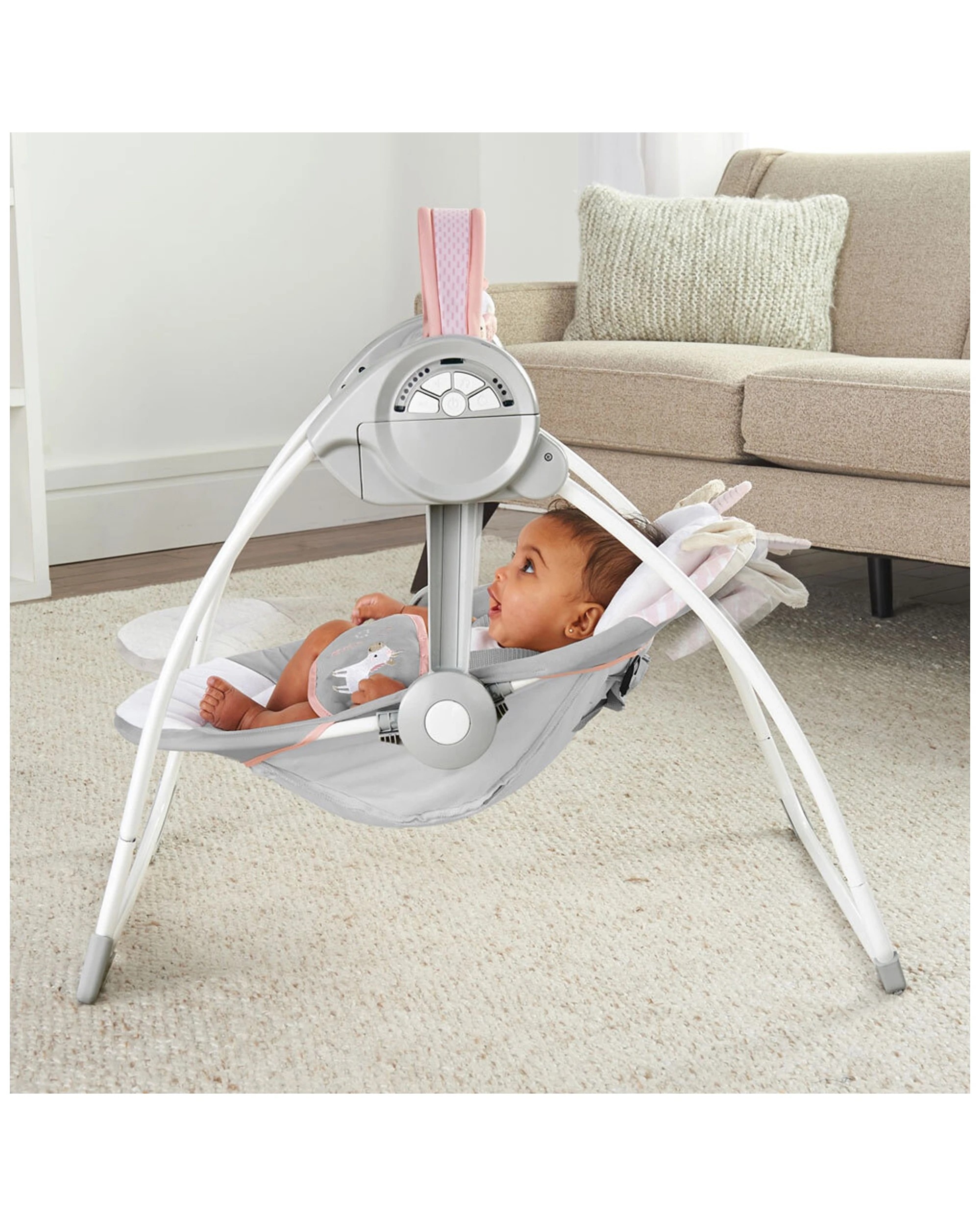 6 Ingenuity Baby Swing With Toys Portable Infant Seat For Girls 0m Plus
 - Pink, 6 of 8