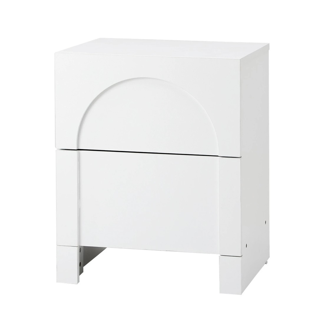 1 Oikiture Bedside Table 2 Drawers Side Table Storage Cabinet Nightstand
 - White, 1 of 10
