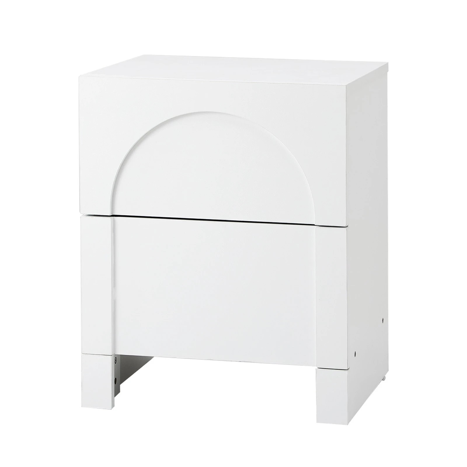 1 Oikiture Bedside Table 2 Drawers Side Table Storage Cabinet Nightstand
 - White, 1 of 10