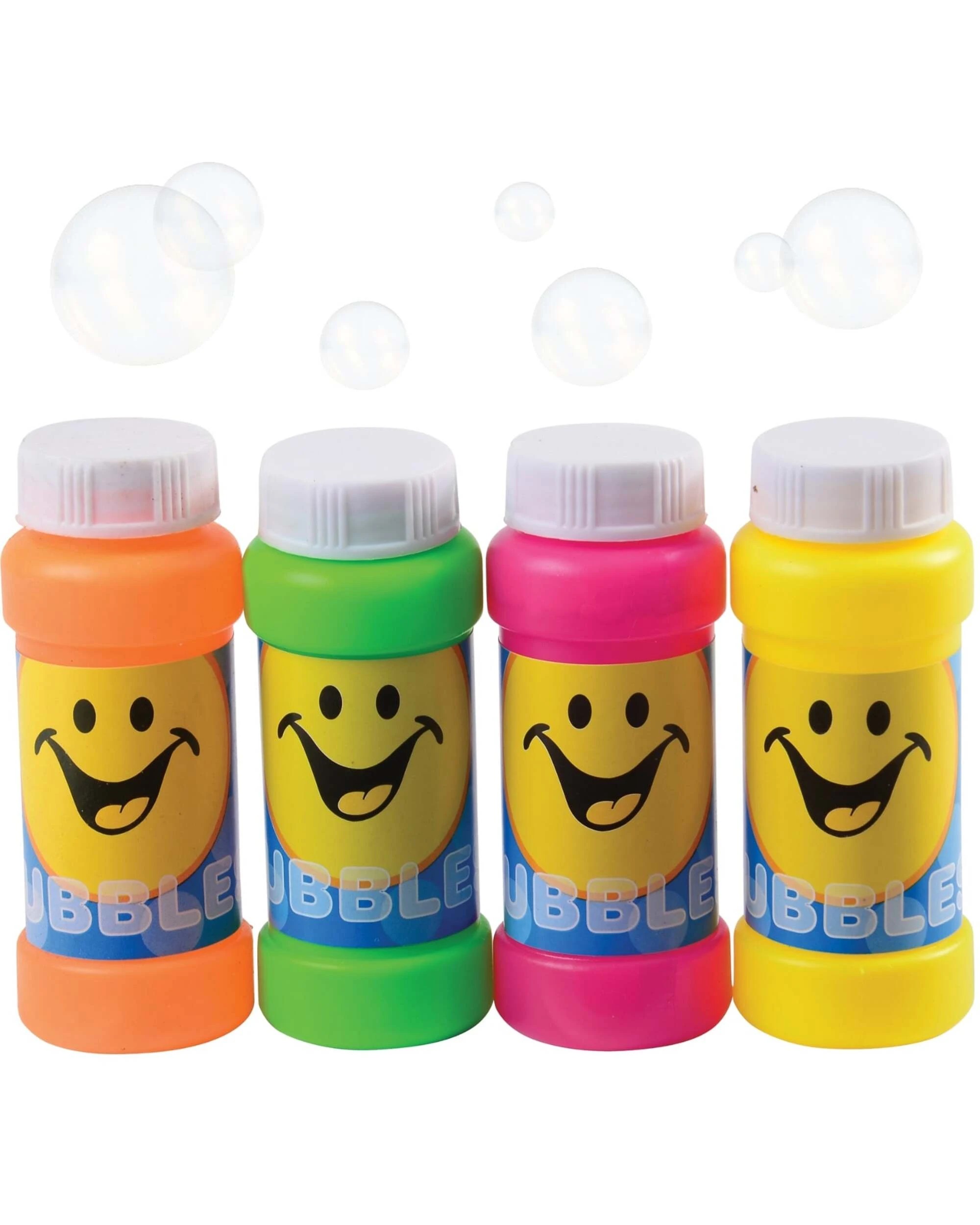 1 US Toy Smiley Face Bubble Bottles Pack of 12 - Multi, 1 of 2