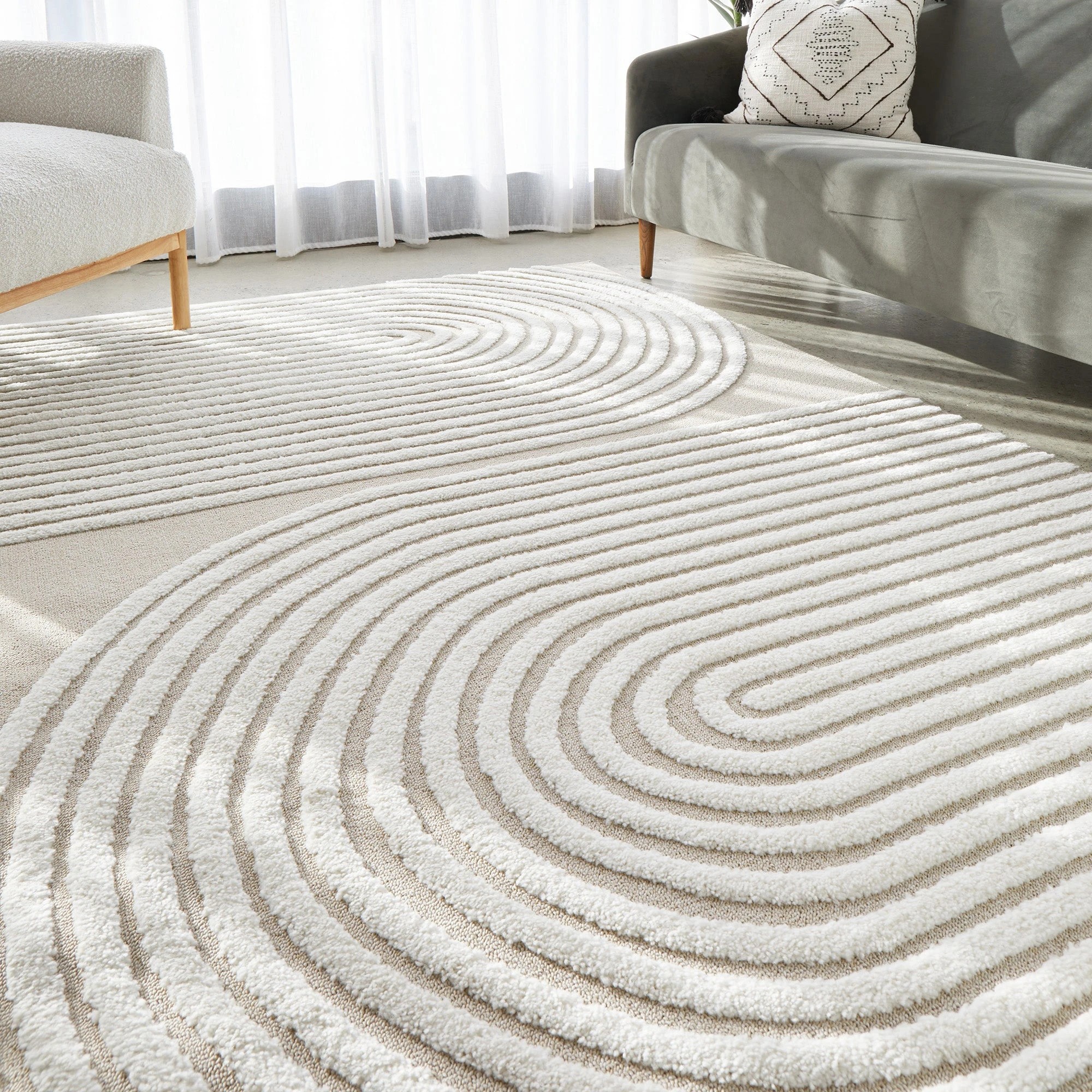 2 Common Ground Rugs Nirvana Abbey 400x300cm - Extra Extra Large Floor Rug - Beige, 2 of 7