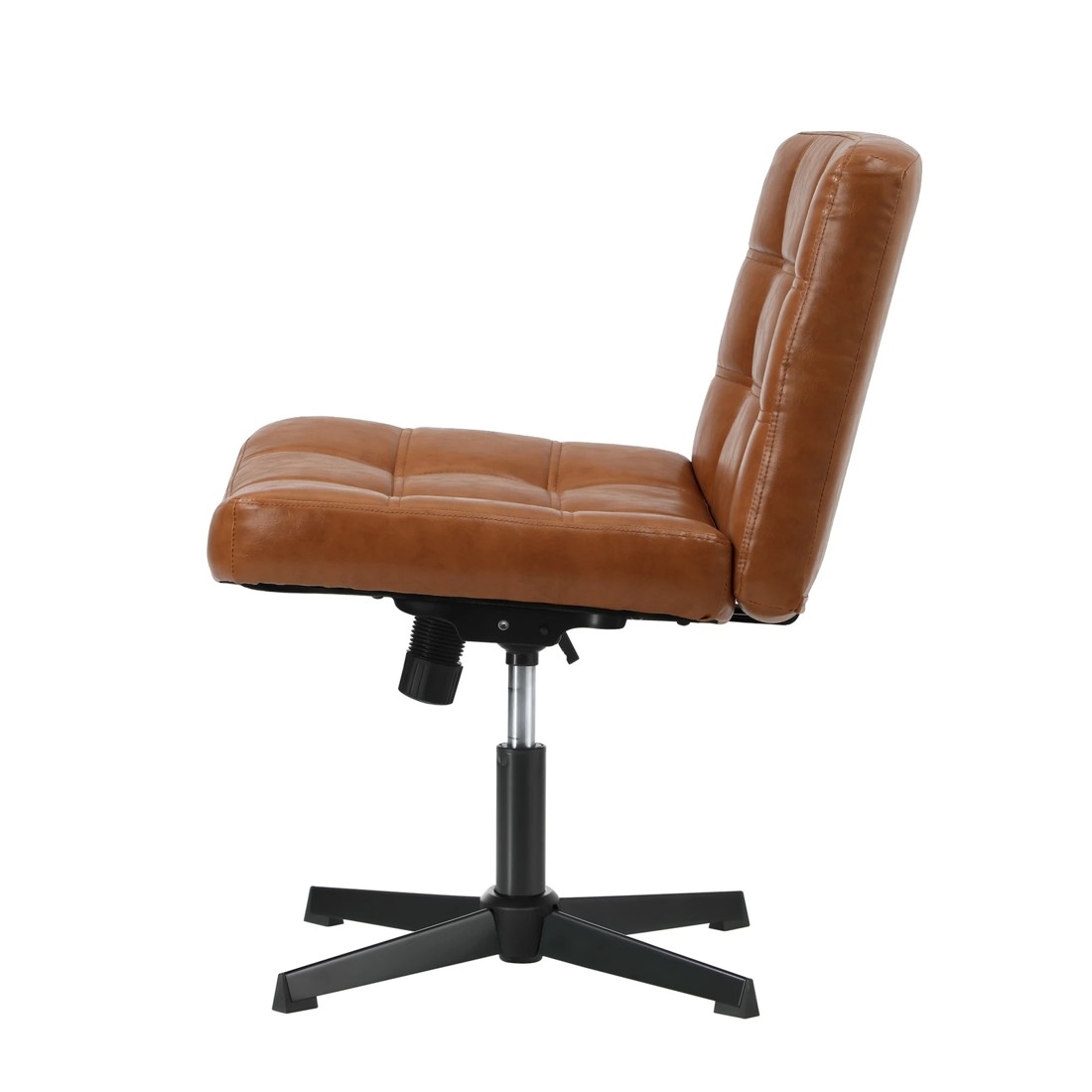 6 Oikiture Armless Office Desk Chair Faux Leather
 - Brown, 6 of 8