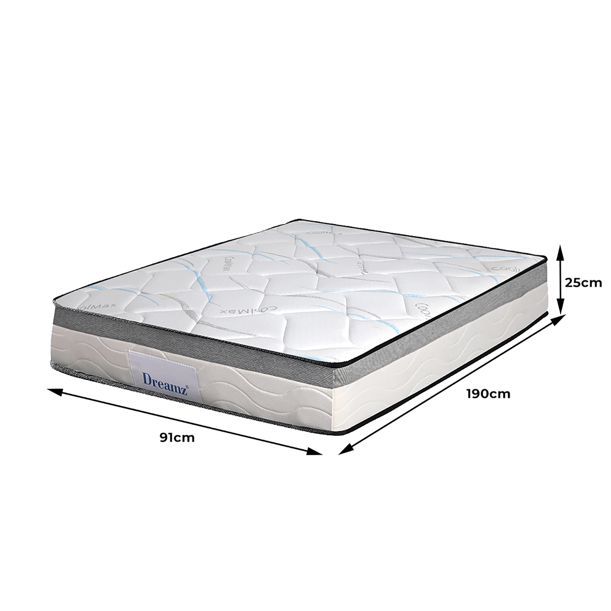 2 Dreamz Single Medium Firm Spring Mattress, 2 of 5