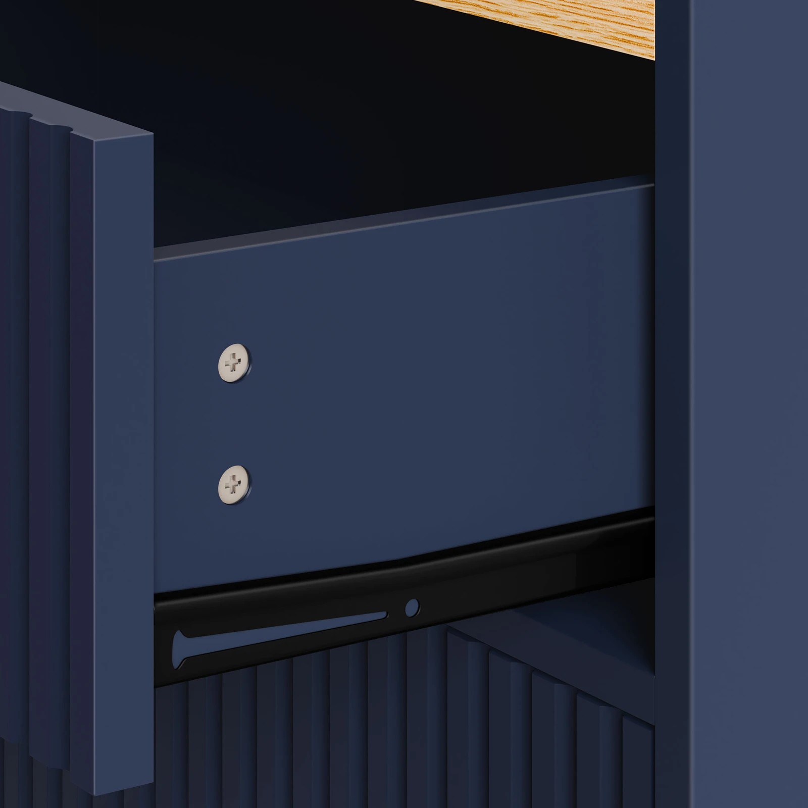 9 Alfordson 3 Chest of Drawers Modern Storage Cabinet Dresser Blue - Blue, 9 of 10