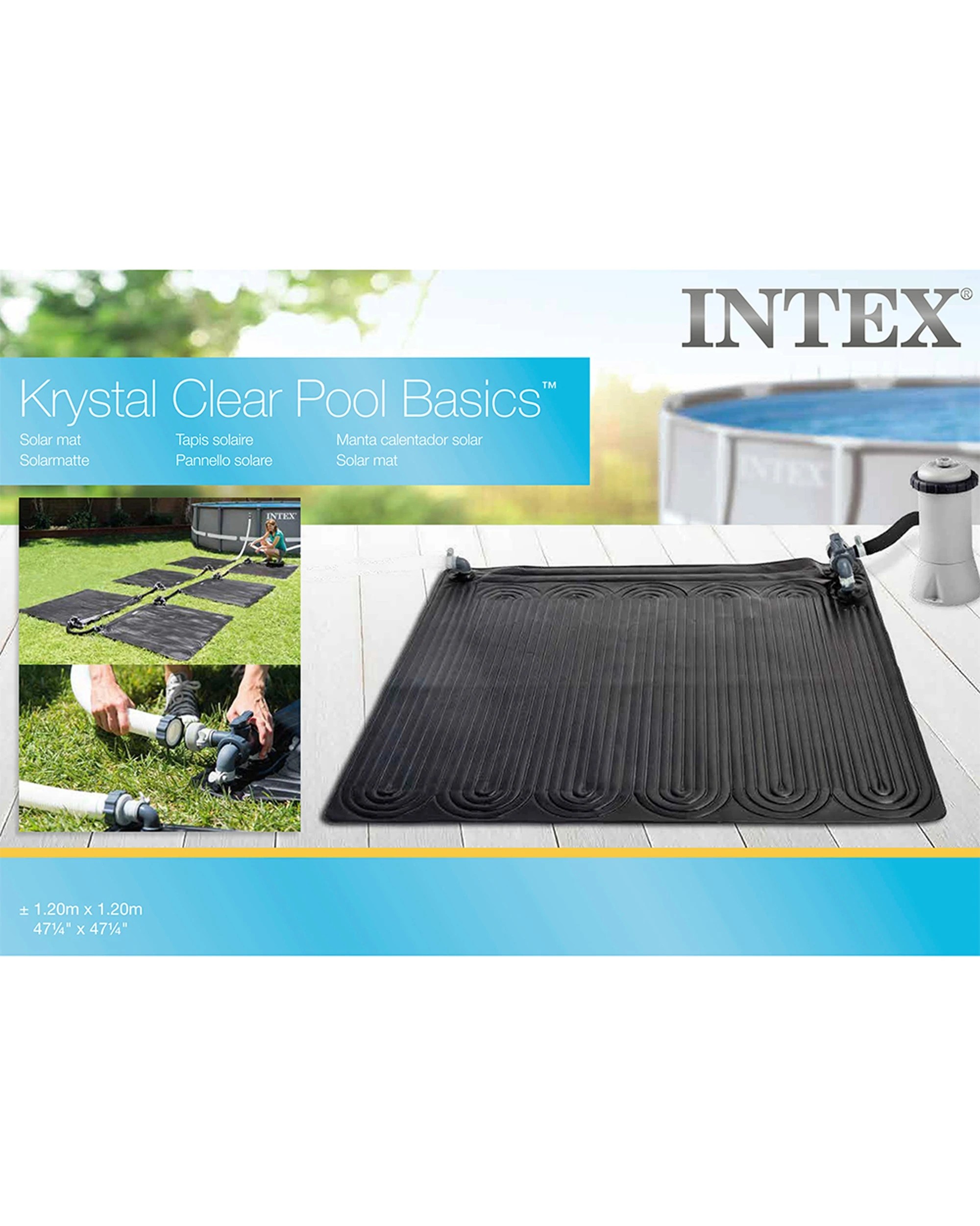 3 Intex Solar Mat For Above Ground Swimming Pool Filter Pump - Black, 3 of 4