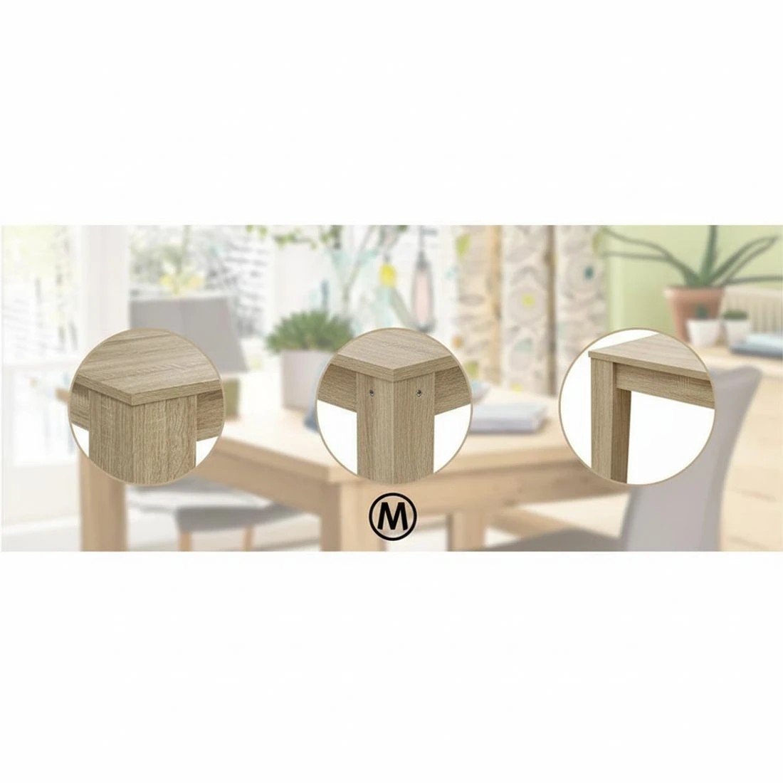 7 Artiss Dining Table Rectangular 4 Seater 120CM Oak Natu - Natural, 7 of 8