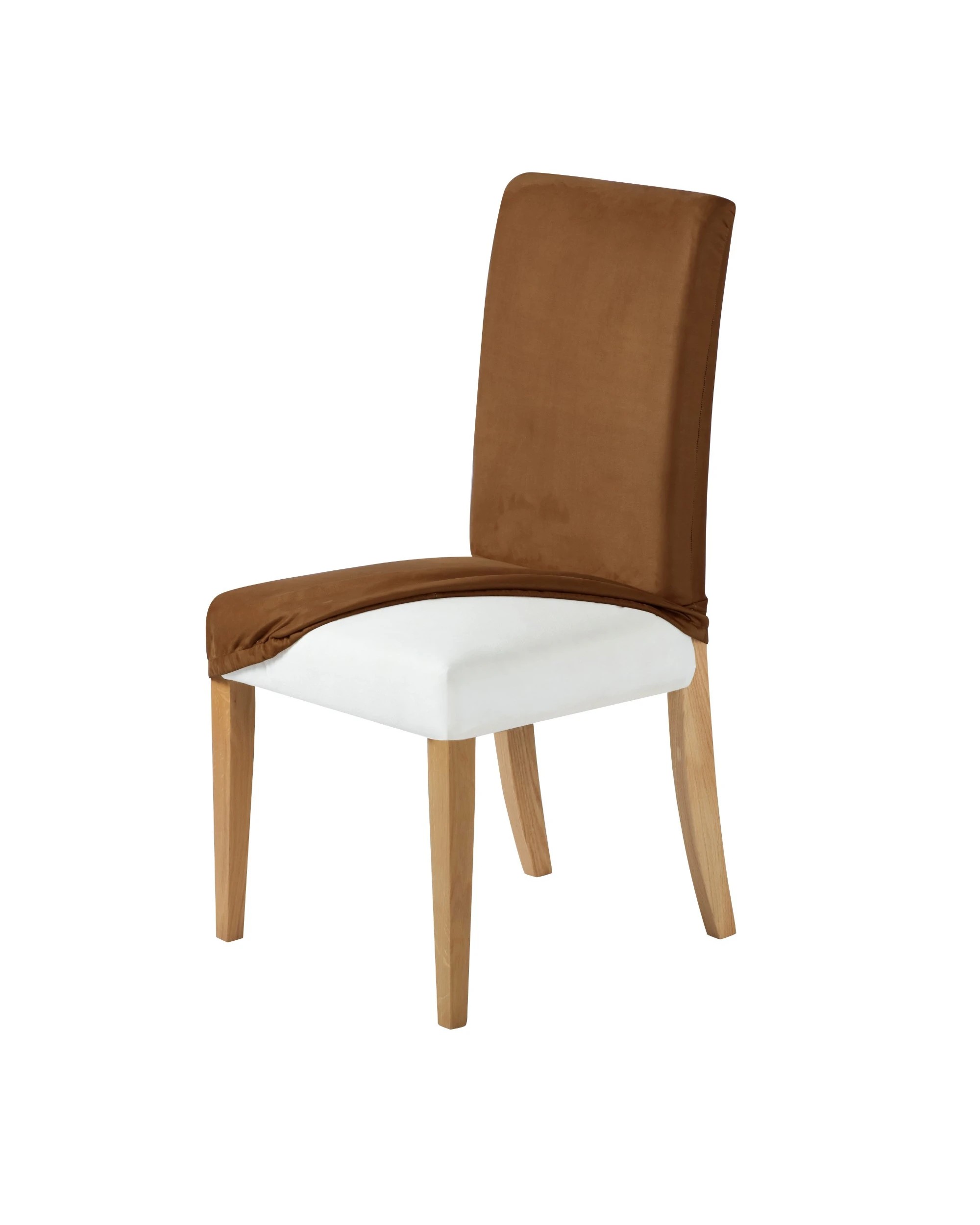 1 Sherwood Home Premium Faux Suede Dining Chair Cover - Rust, 1 of 4