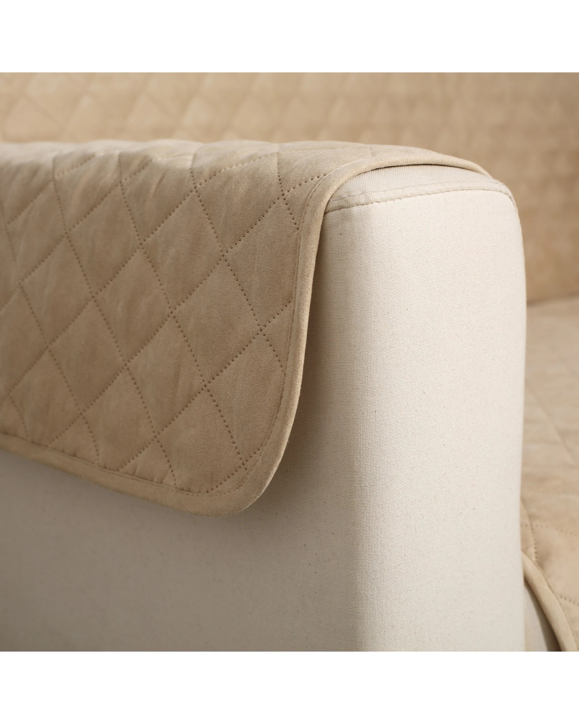 5 Charlie's Cosy Quilted Sofa Protector Cover for Chairs Oat - Cream, 5 of 6
