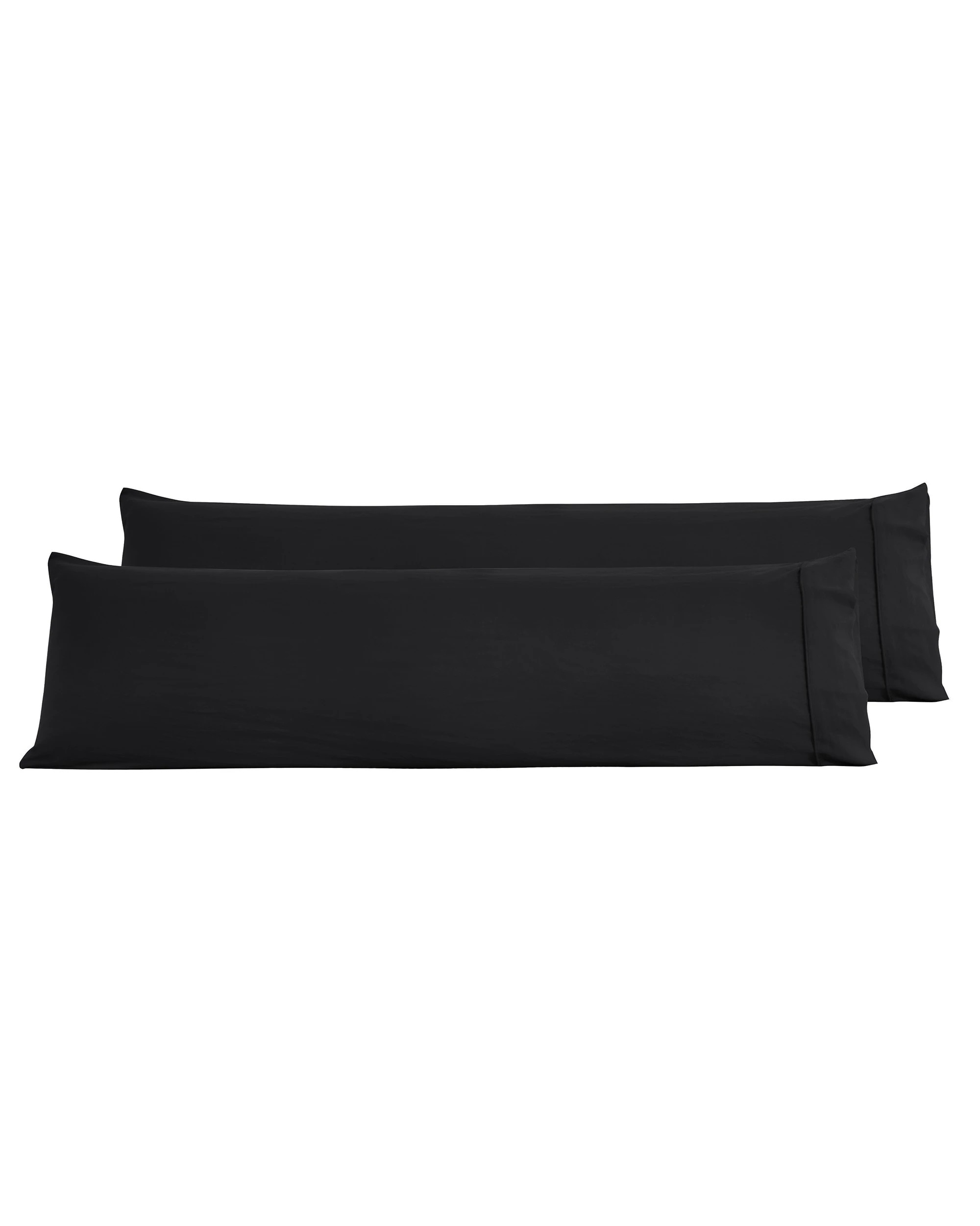 2 Dreamaker Superfine Washed Microfibre Body Pillowcase Twin Pack - Black, 2 of 5