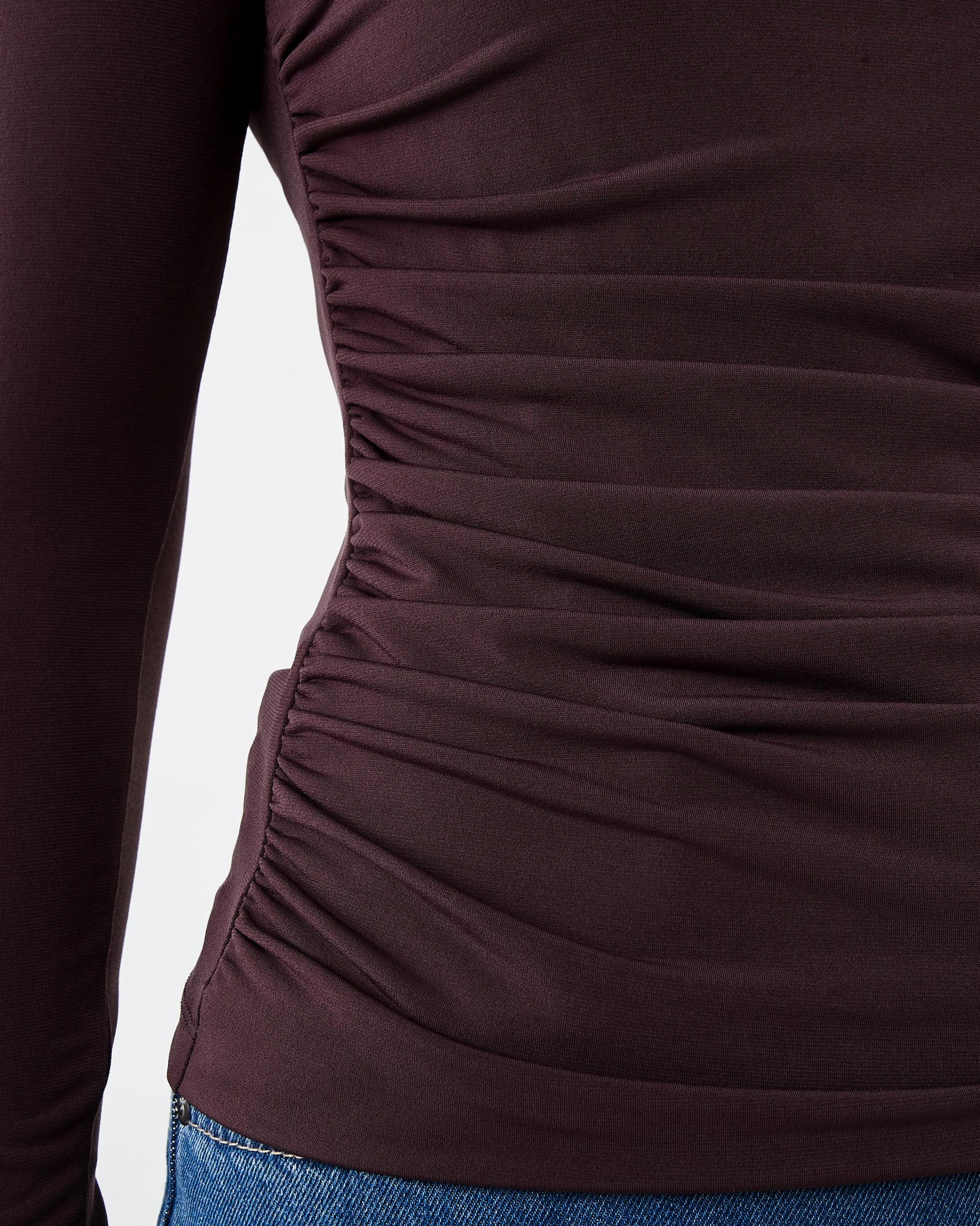 6 Long Sleeve Wrap Drape Top Fudge, 6 of 6