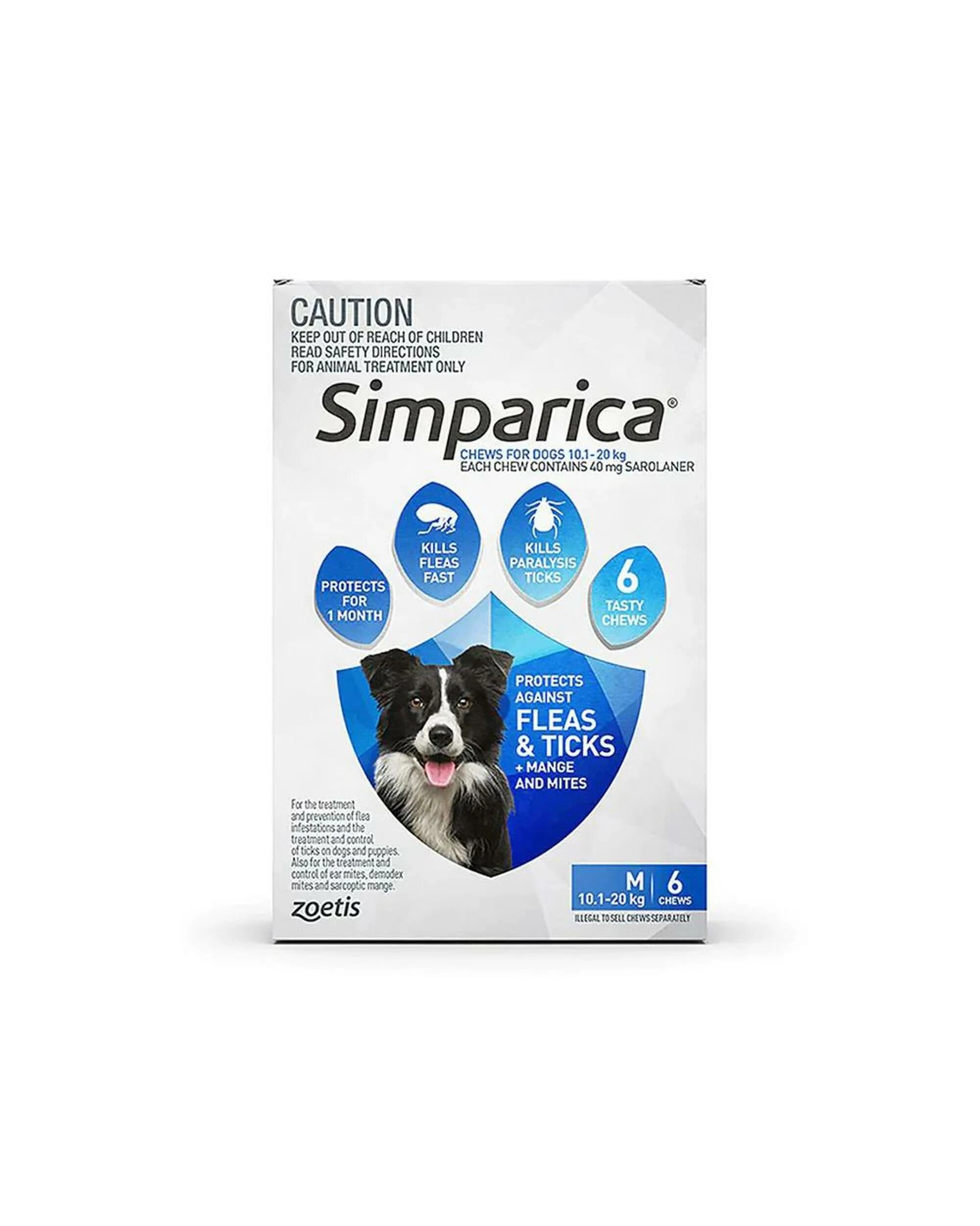 1 Simparica Medium 10.1-20kg 6pk Blue, 1 of 2