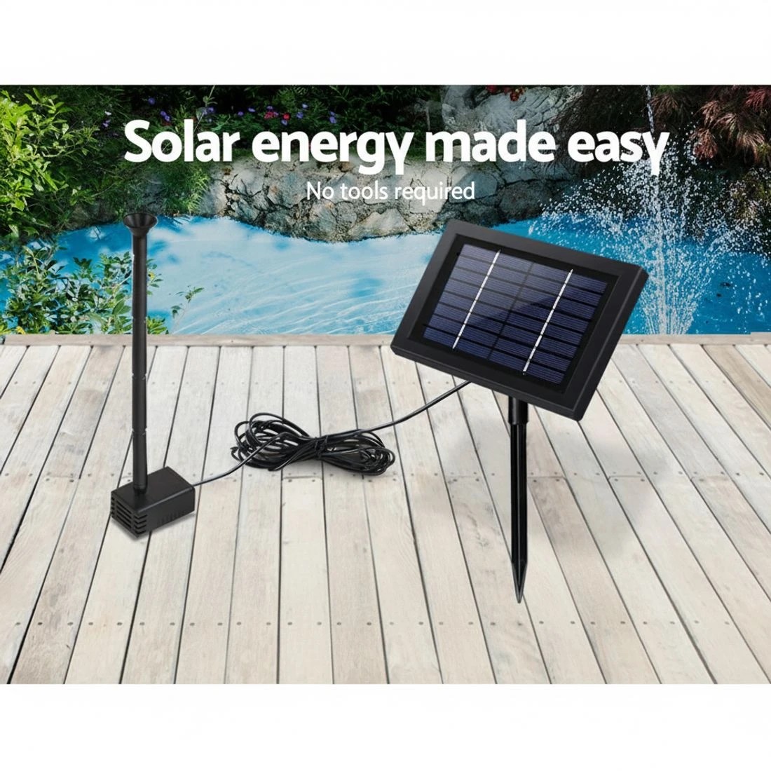 4 Gardeon Solar Pond Pump Submersible Water Fountain Kit 4FT - Black, 4 of 7