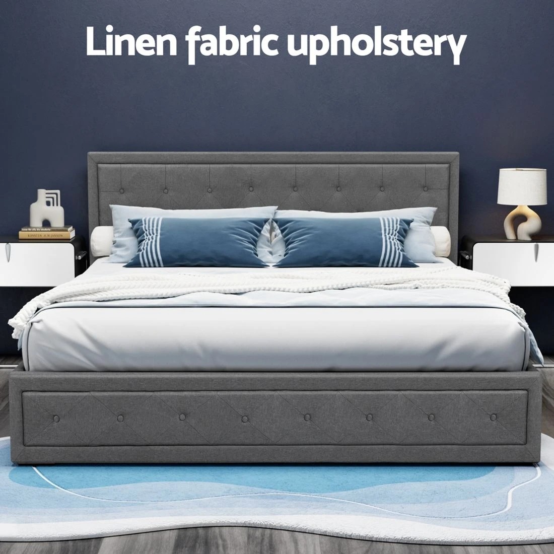 6 Artiss Bed Frame King Size Gas Lift
 - grey, 6 of 8