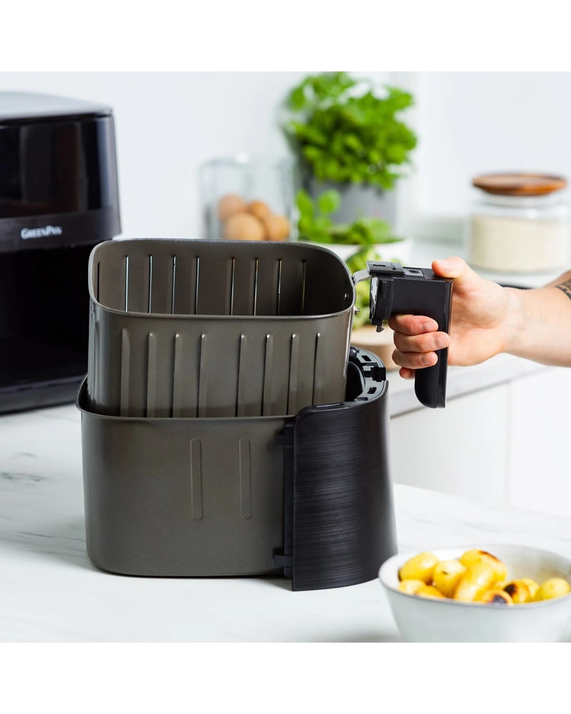 5 Greenpan Bistro 1 Basket Airfryer Home Kitchen Cookware Appliance - Black, 5 of 7