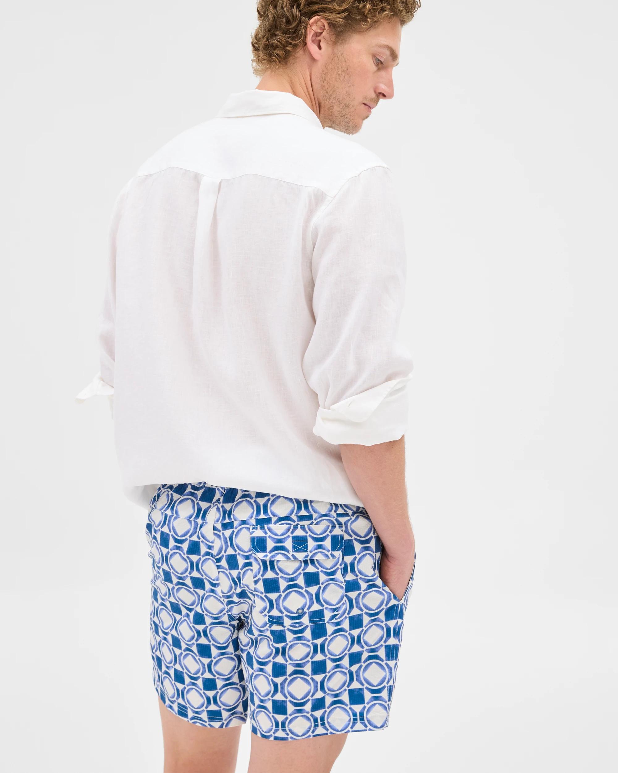 6 Target Seersucker Tile Print Swim Boardshorts BLUE, 6 of 7