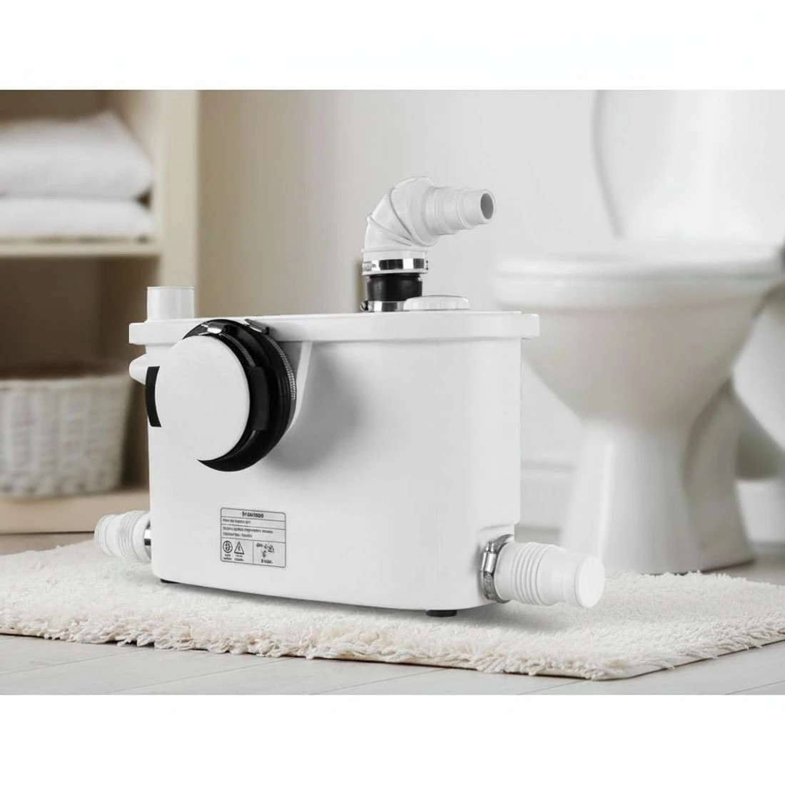 3 Giantz Macerator Sewerage Pump Waste Water Marine Toilet Disposal Unit Clean - White, 3 of 6