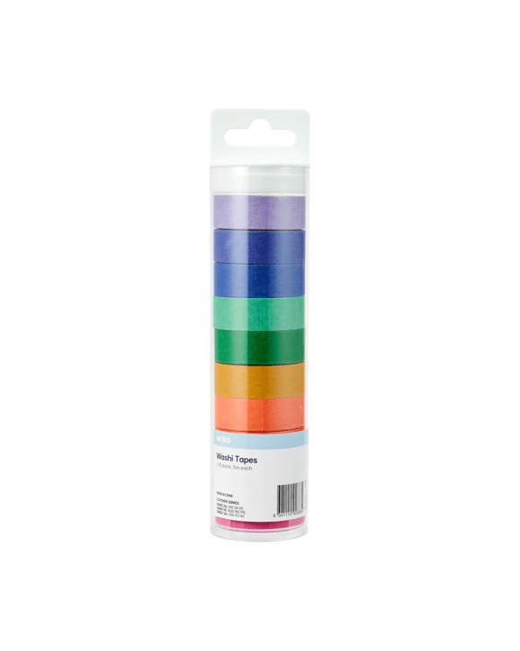 10 Pack Washi Tapes - Brights