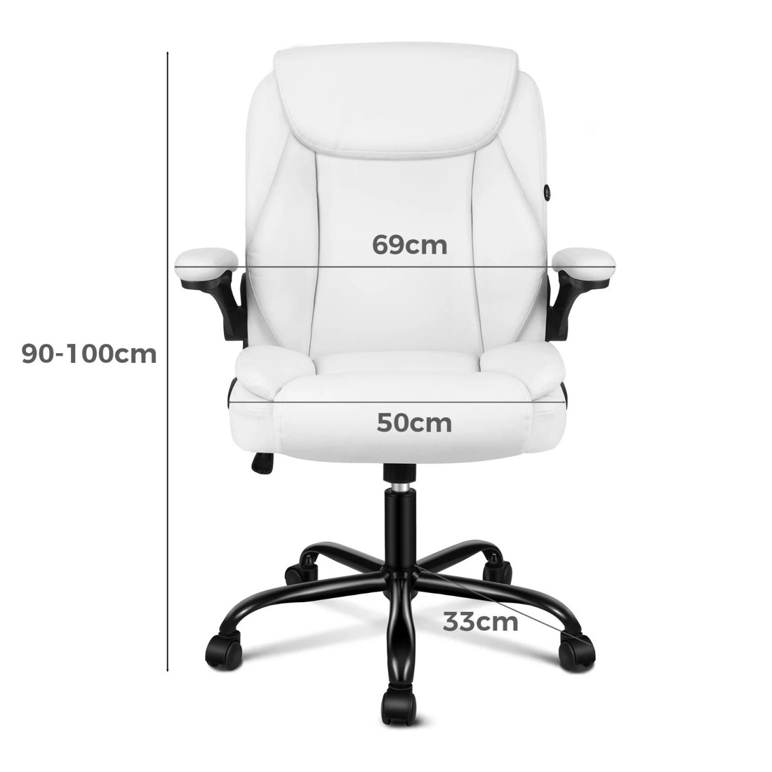 4 Alfordson Massage Office Chair Executive Computer Gaming Seat PU Leather - White, 4 of 10