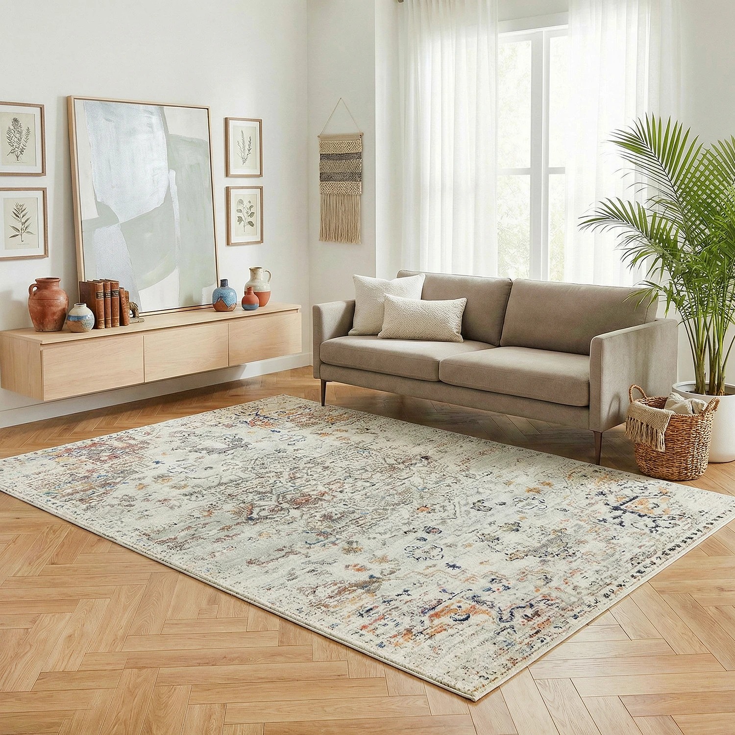 2 Common Ground Rugs Era 911 290x200cm - Large Indoor Floor Rug - White, 2 of 9
