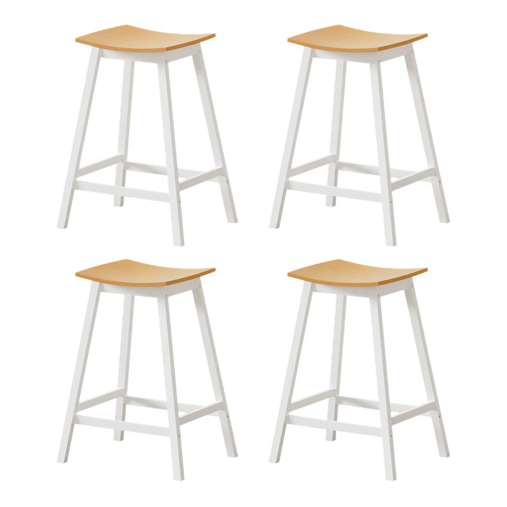 1 Artiss 4x Bar Stools Wooden Chairs - Natural, 1 of 6