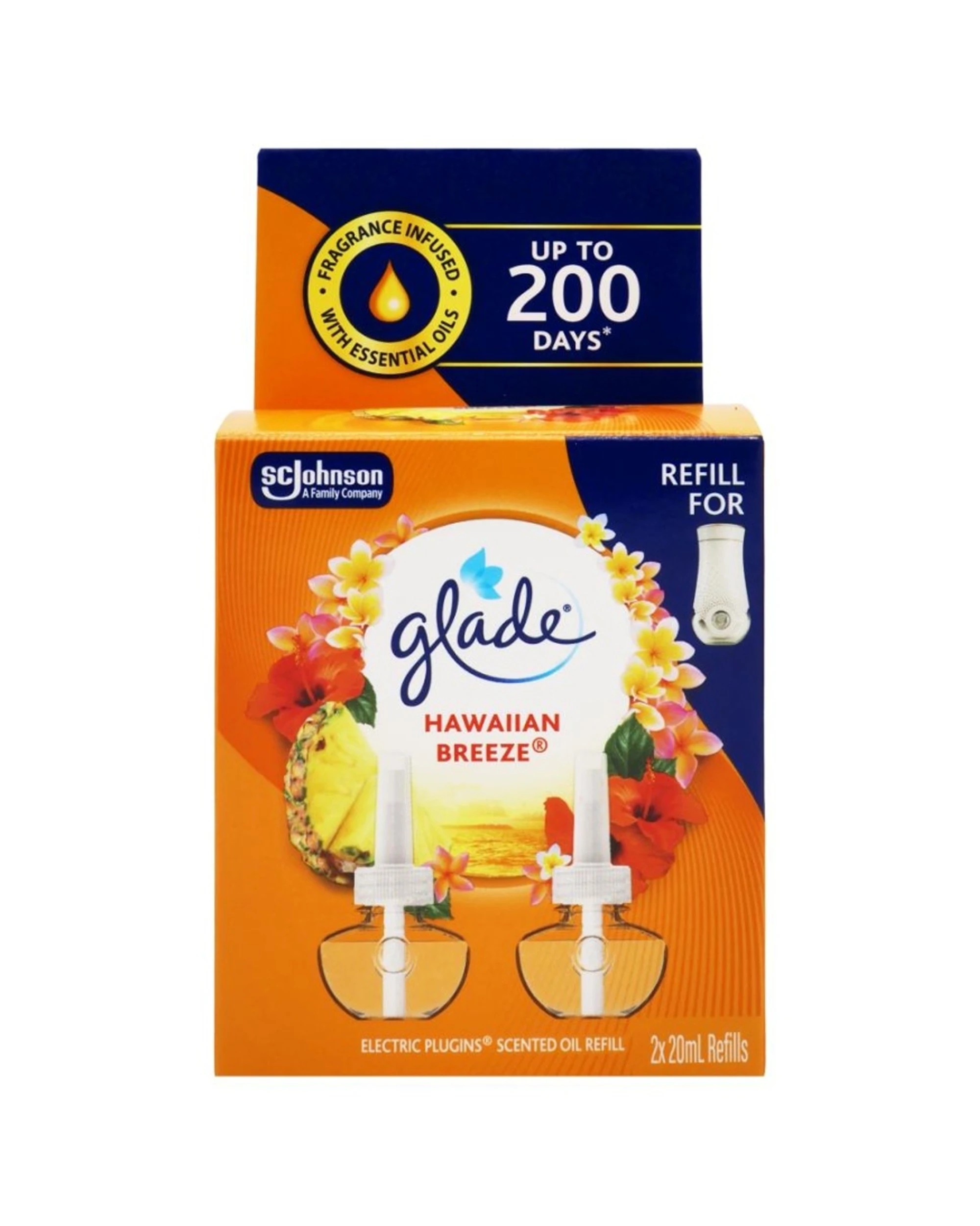 2 Glade 4x 2pc Scented Oil Refill Hawaiian Breeze Air Care Fragrance Kit 20ml - Multi, 2 of 3
