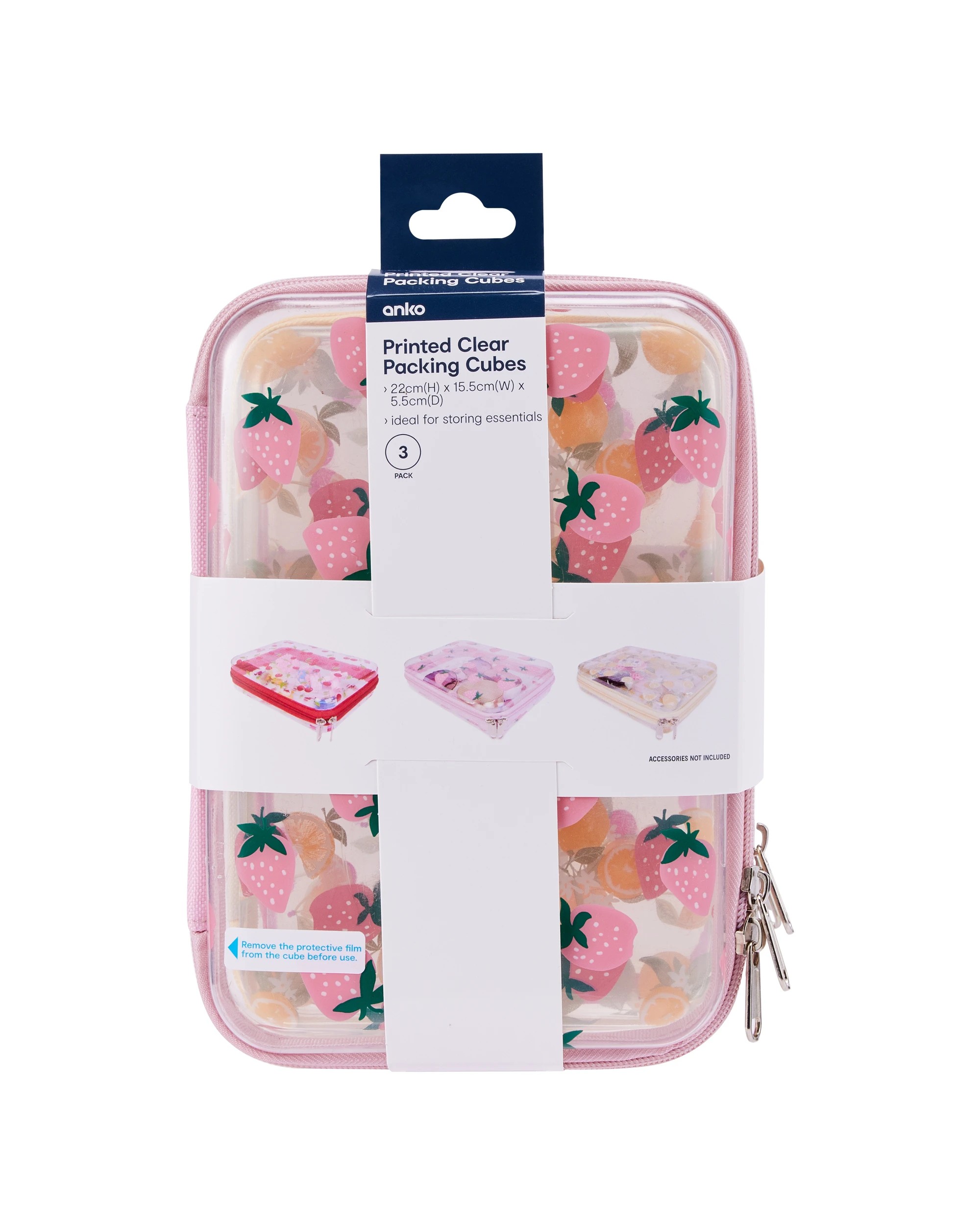 6 3 Pack Printed Clear Packing Cubes, 6 of 6