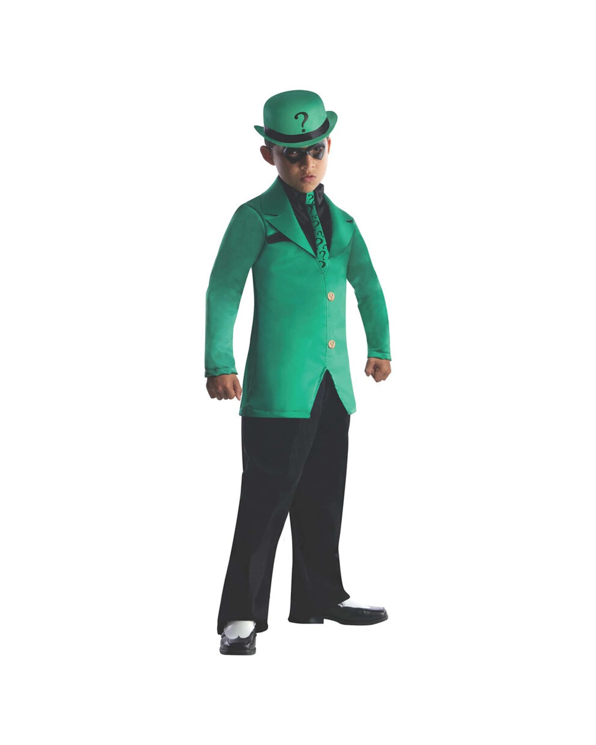 1 Dc Comics The Riddler Kids Dress Up Costume Size M - Green, 1 of 1
