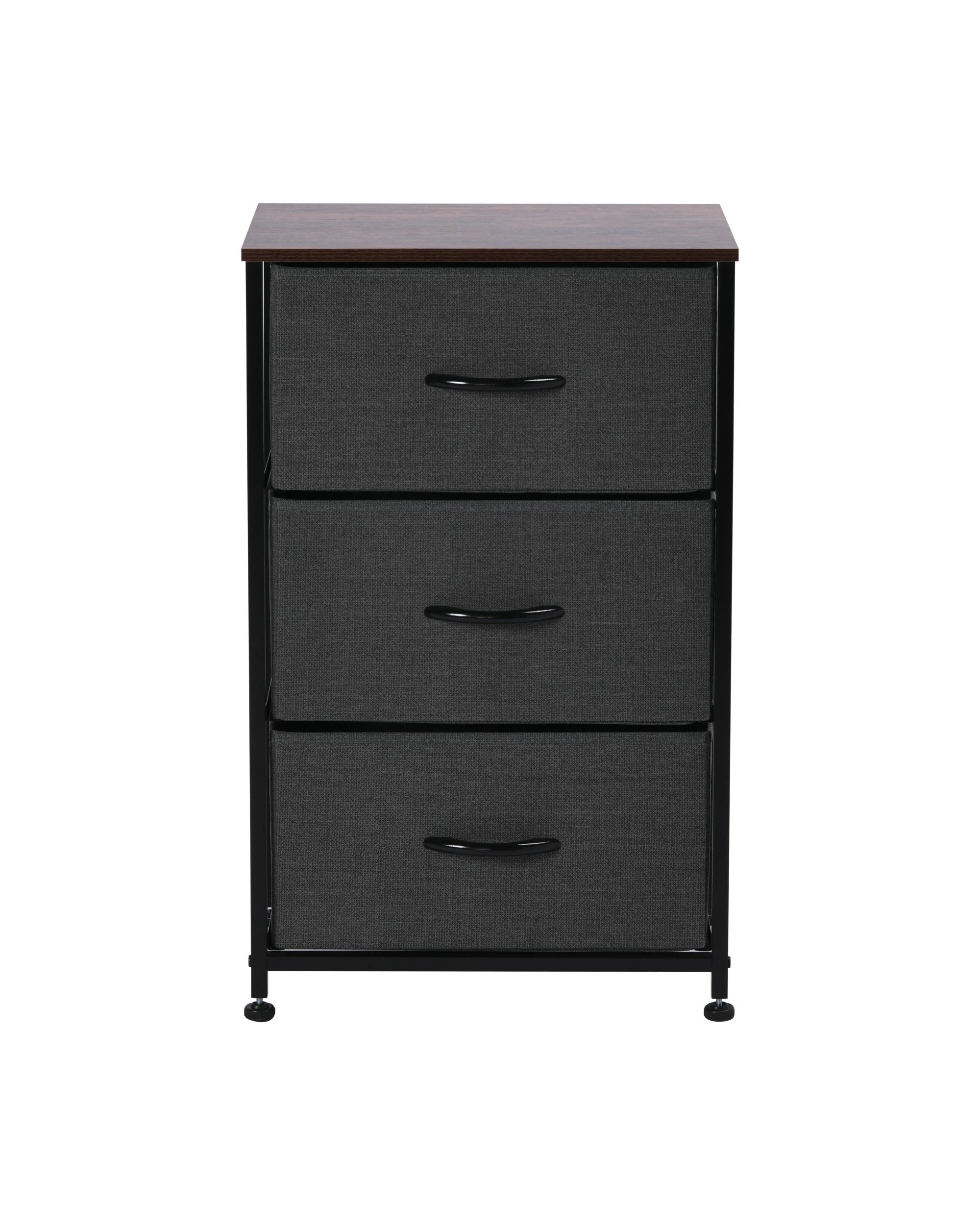 1 Sherwood Luna 3 Drawer Fabric Home Dresser - Charcoal, 1 of 6