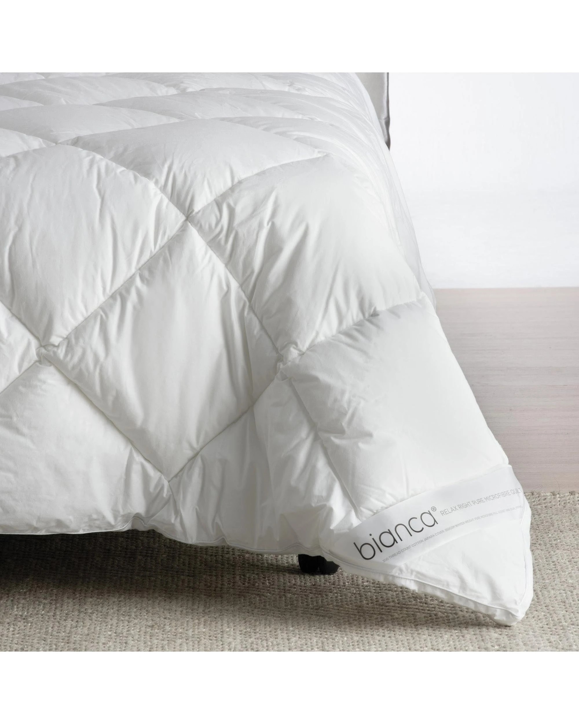 2 Bianca Bedding Relax Right 550gsm Winter Microfibre Quilt, 300TC Cotton Japara Cover (Double)
 - Double Bed
 - white, 2 of 2