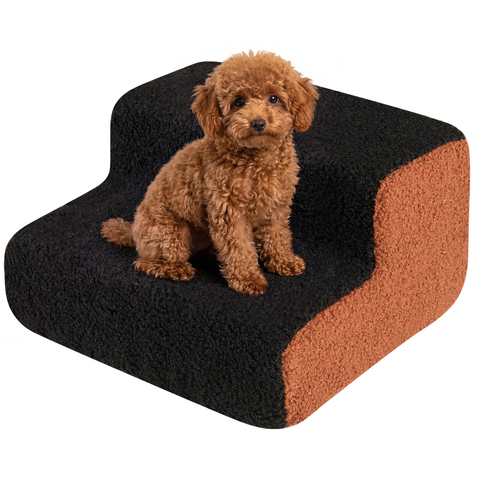 7 Costway 2-Tier Foam Dog Ramp Soft Doggy Ladder Non-Slip Bottom - Black, 7 of 7