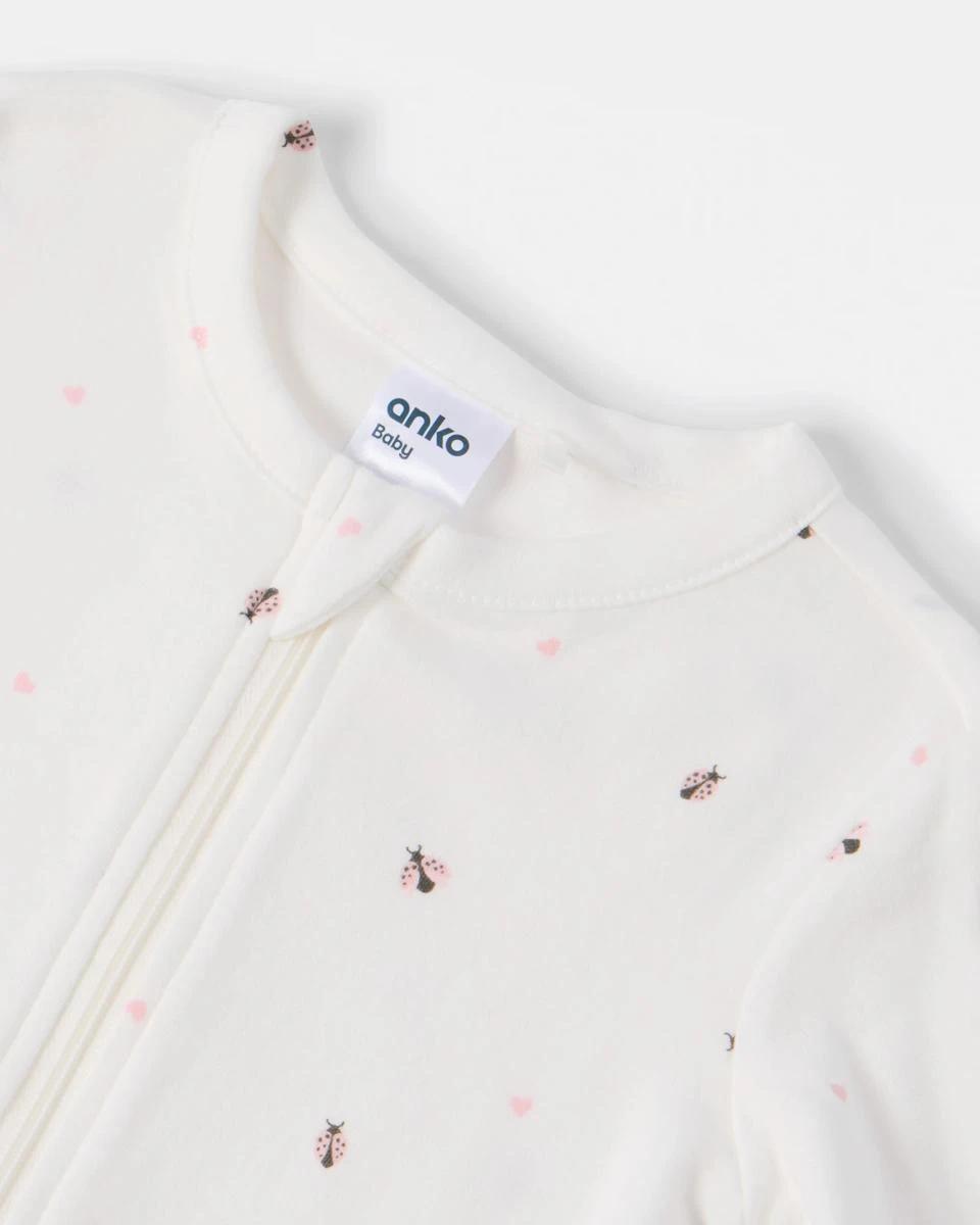 3 3 Pack Australian Cotton Coveralls Wht Florl, 3 of 5