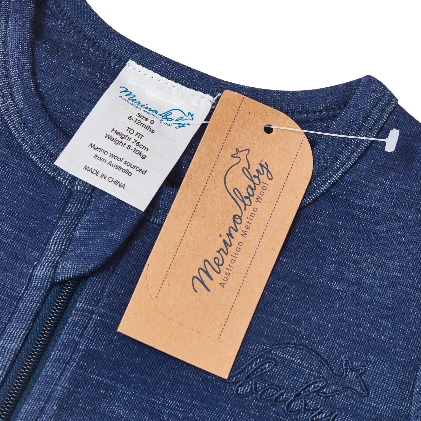 3 Merino Baby Australian Merino wool Merino Coverall-Navy Marle NAVY MARLE, 3 of 6