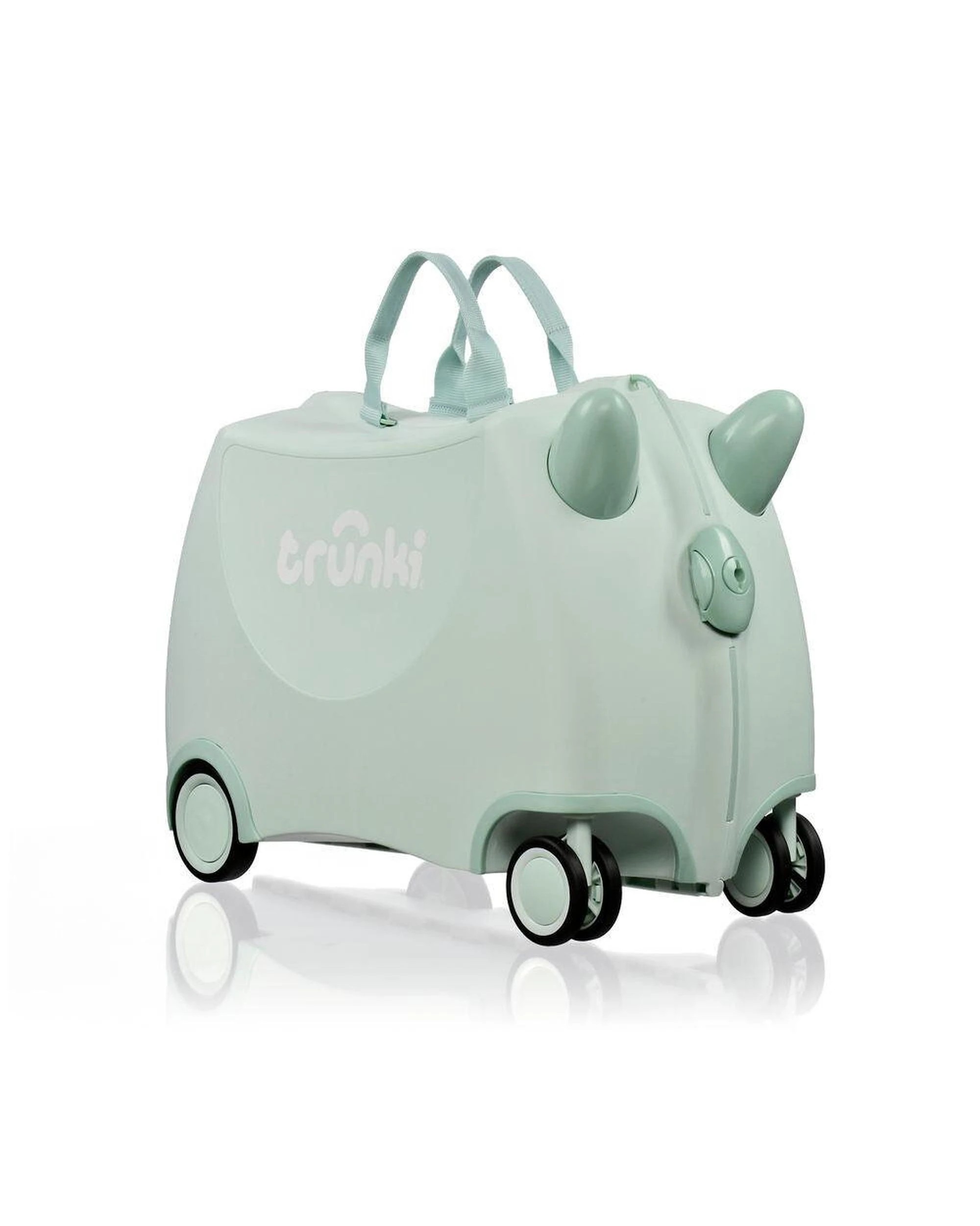 1 Trunki Glide Ride on Luggage Kids Suitcase Toy Box Solid Green, 1 of 7