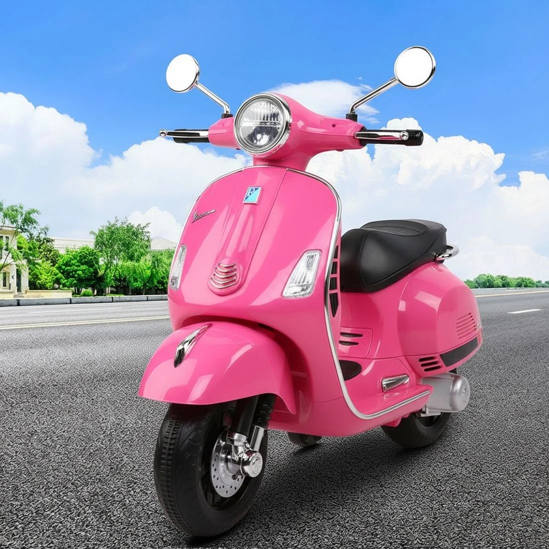 6 Kids Electric Ride On Car Motorcycle Motorbike Vespa Licensed GTS - Pink, 6 of 6