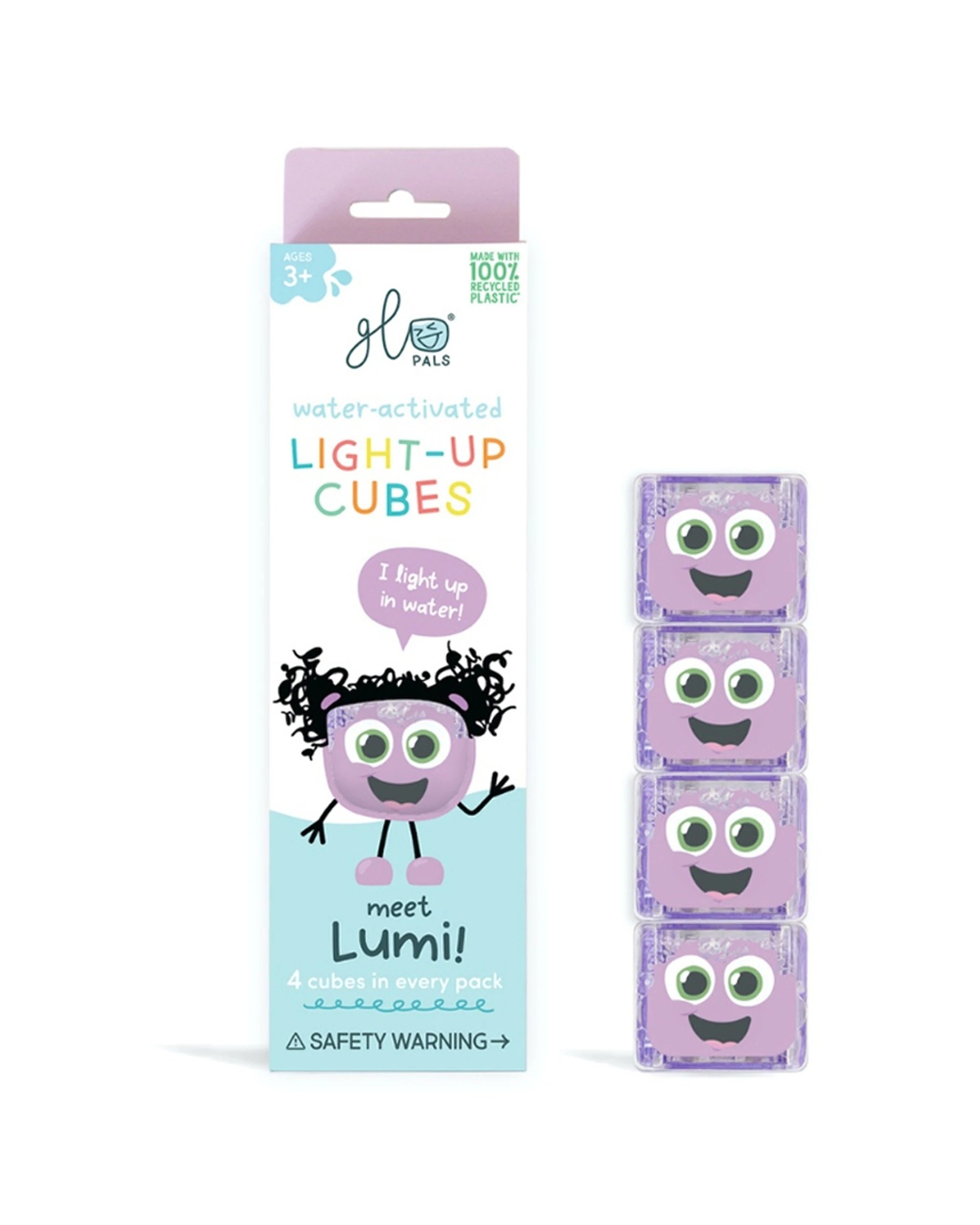 1 Glo Pals 4pc Water Activated Light Up Sensory Baby Kids Bath Toy Lumi - Purple, 1 of 3