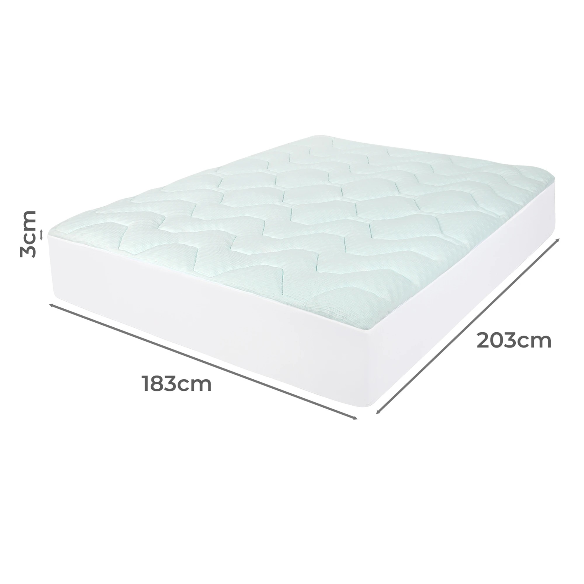 3 Dreamz Mattress Topper Pillowtop Memory Foam Bamboo Cover Bed Protector King, 3 of 9
