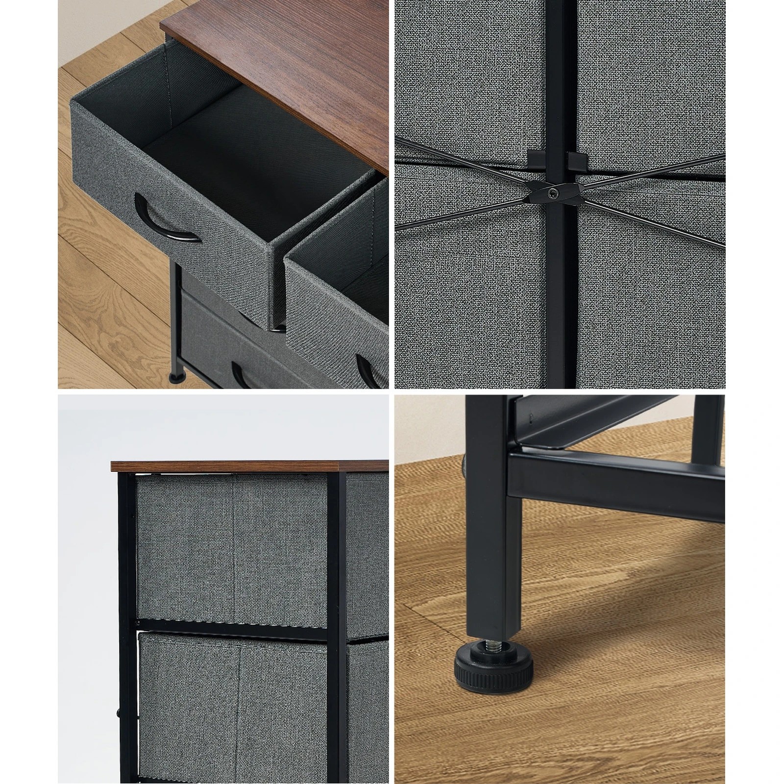 4 Oikiture 8 Chest of Drawers Storage Cabinet Dresser Organizer Fabric - Multi, 4 of 7