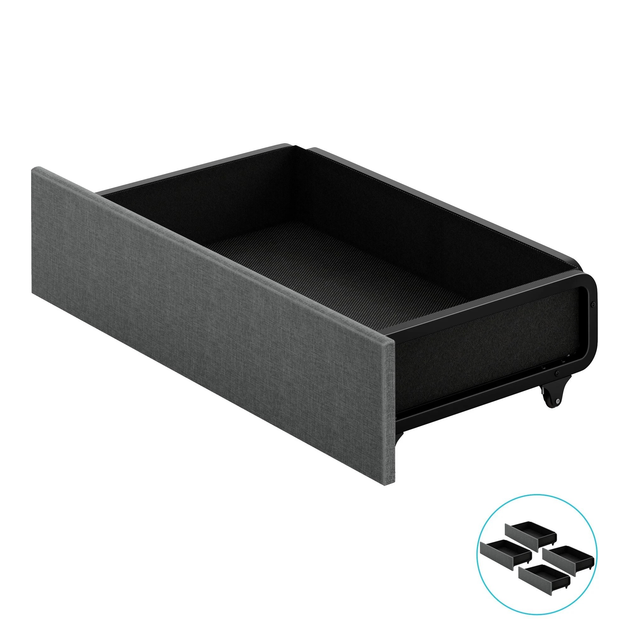 1 Alfordson 4x Trundle Drawers for Bed Frame Underbed Storage Wheels - Grey, 1 of 6
