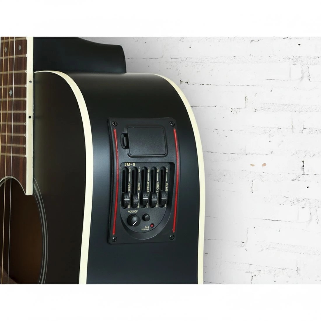 4 Alpha 41 Inch Acoustic Guitar Equaliser Electric Output Cutaway w/ Stand - Black, 4 of 7