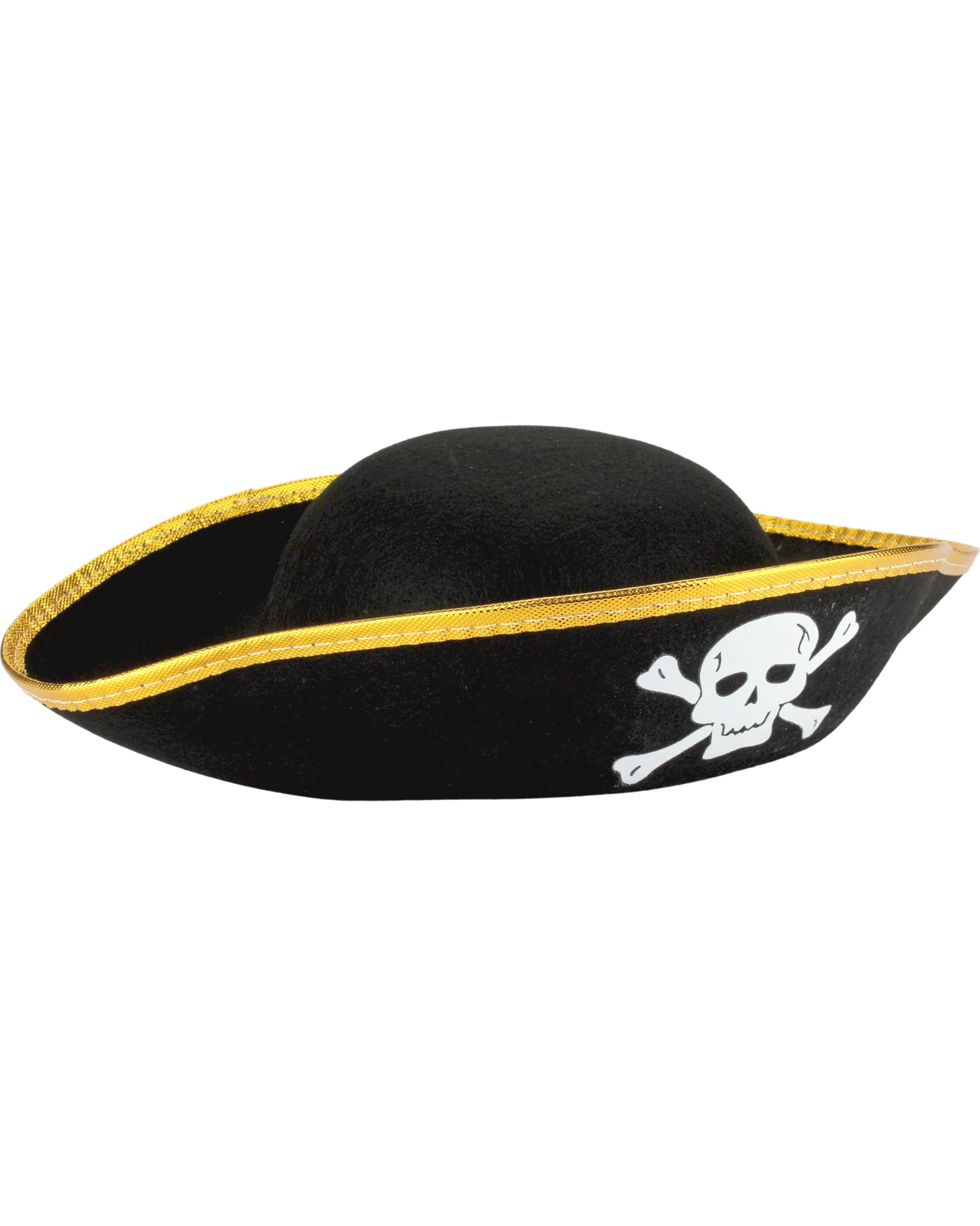1 Partyrama Gold Rim Pirate Captain Felt Hat, 1 of 1