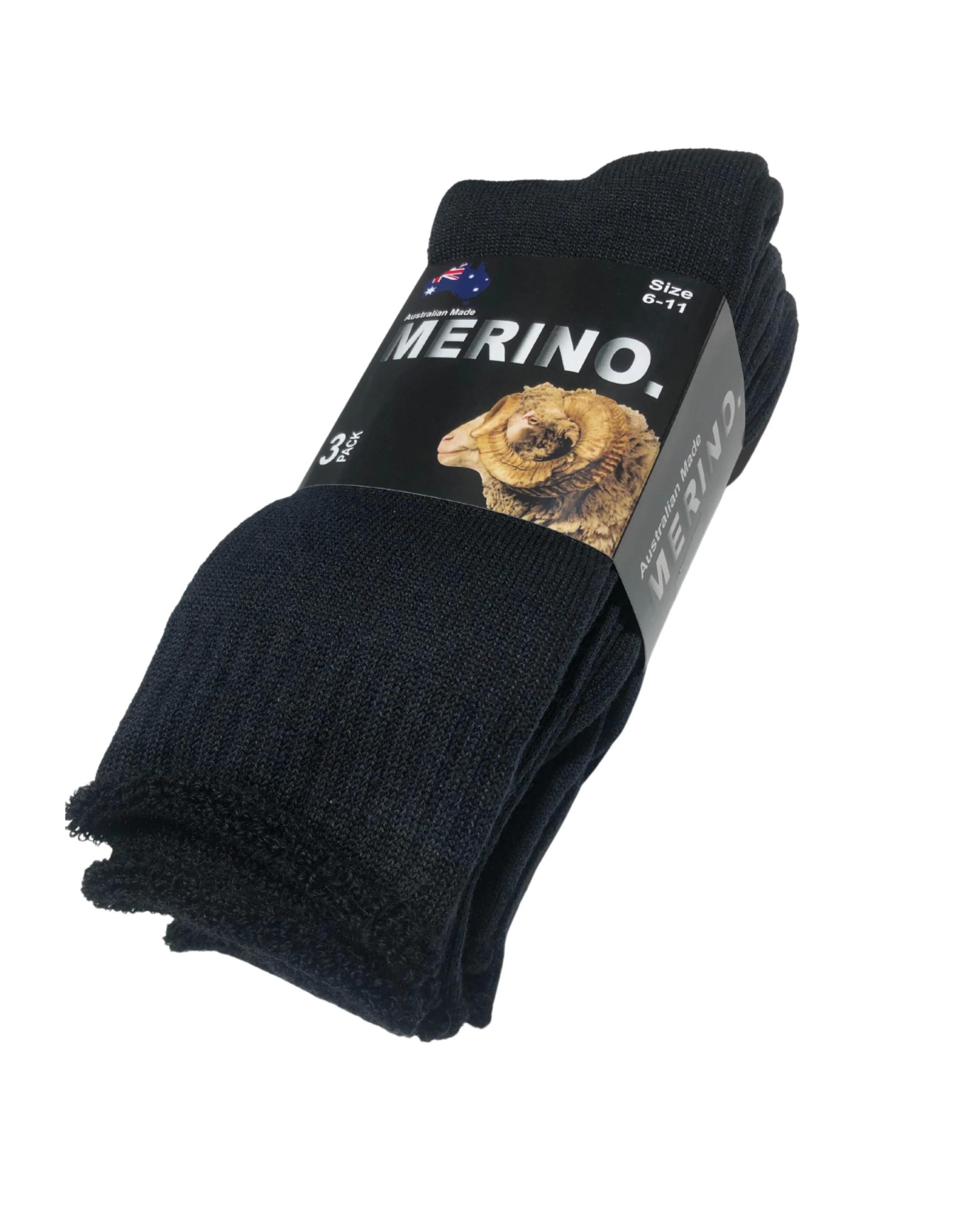 1 BR Home 3 Pack Mens Merino Wool Work Socks in Black 11-14 , 1 of 1