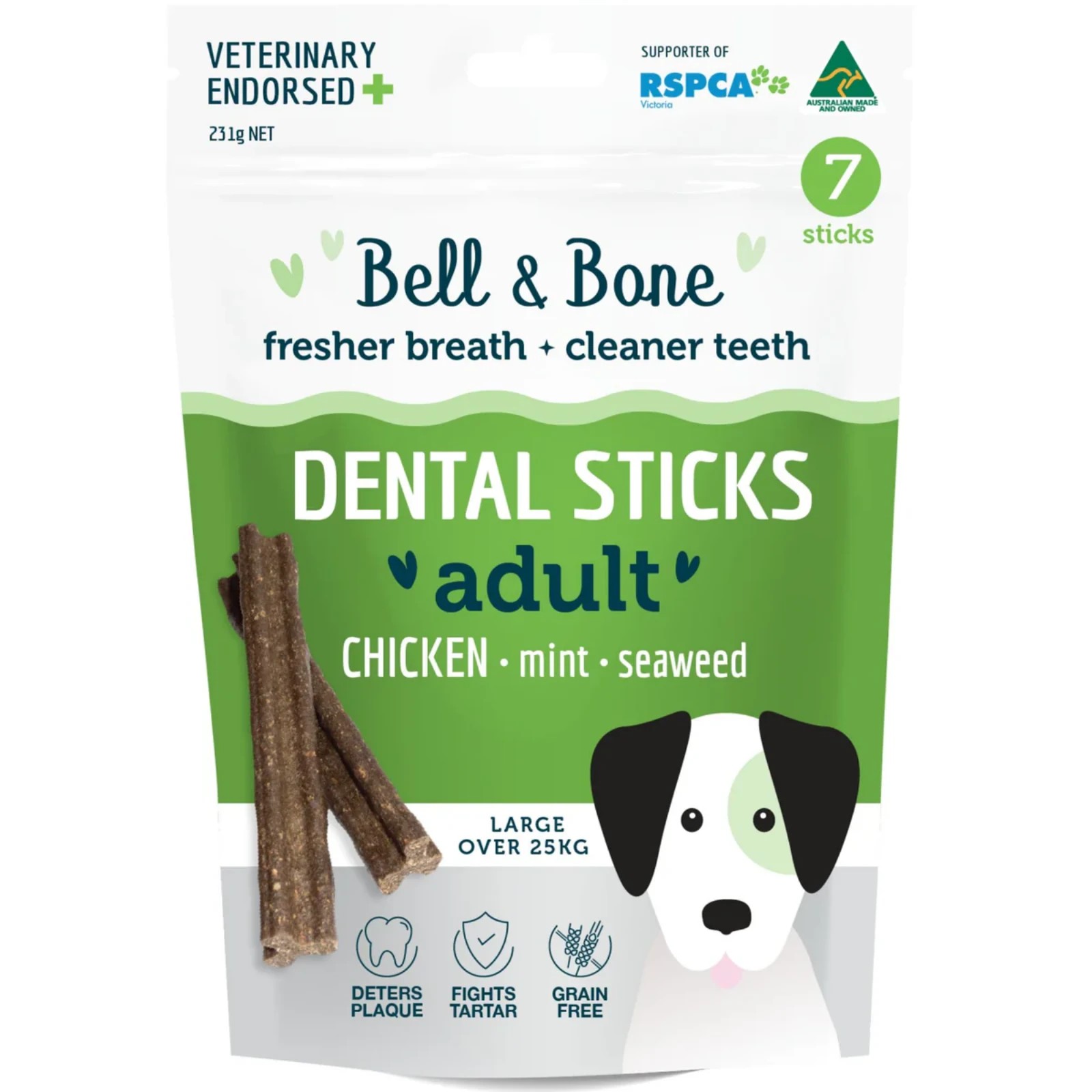 1 Bell And Bone Dental Sticks - Chicken, Mint And Seaweed - Large, 1 of 2