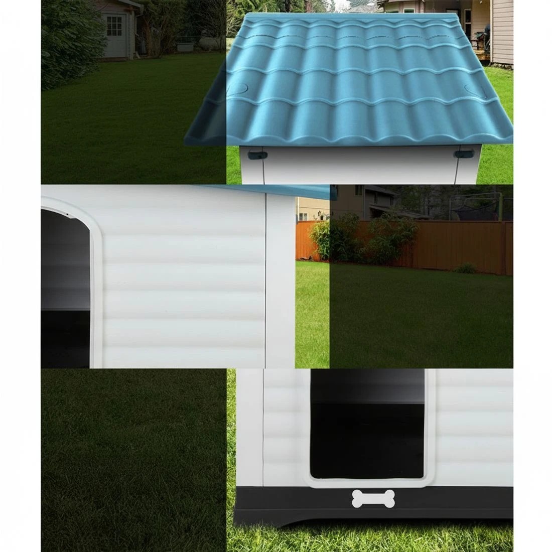 4 i.Pet Dog Kennel House Extra Large Outdoor Plastic Puppy Pet Cabin Shelter XL - Multi, 4 of 7