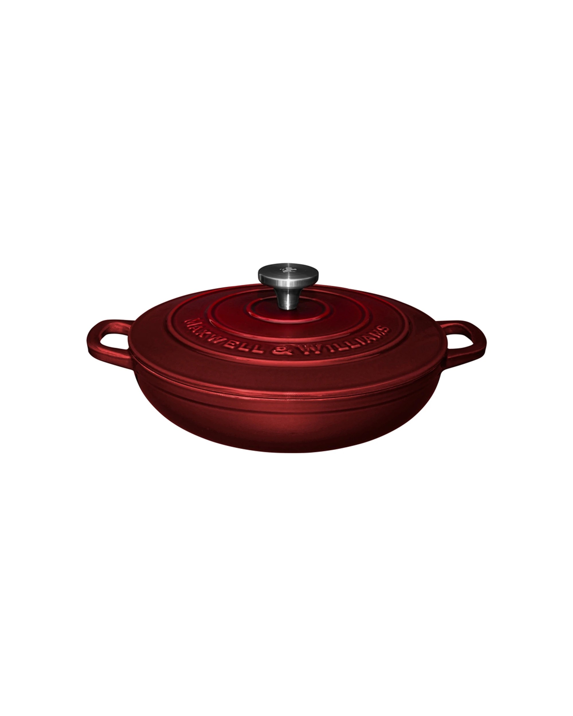1 Maxwell & Williams Cookware Cast Iron Braiser 27cm 3.3l Oven Safe With Gift Box
 - Burgundy, 1 of 4