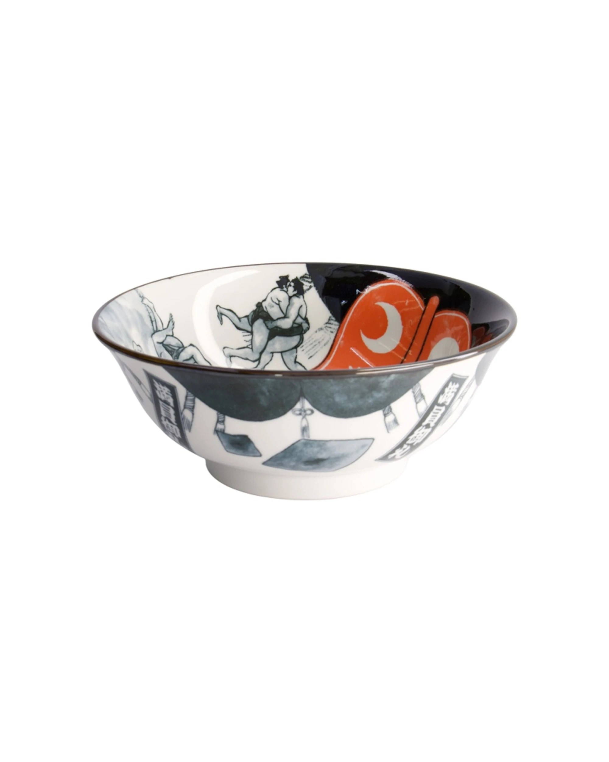 2 Tokyo Design Asakusa Bowl Japanese-Inspired Ceramic Dinnerware Sumo 20cm - Multi, 2 of 3