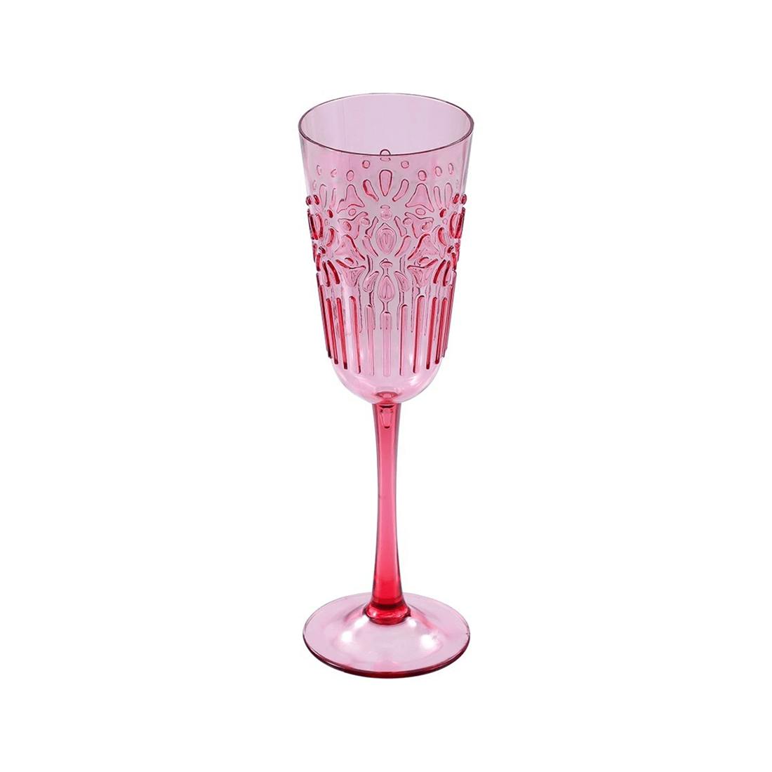 4 Lemon & Lime Floral Deco 320ml Plastic Champagne Glass Goblet Stemware Assorted
 - Multi, 4 of 5
