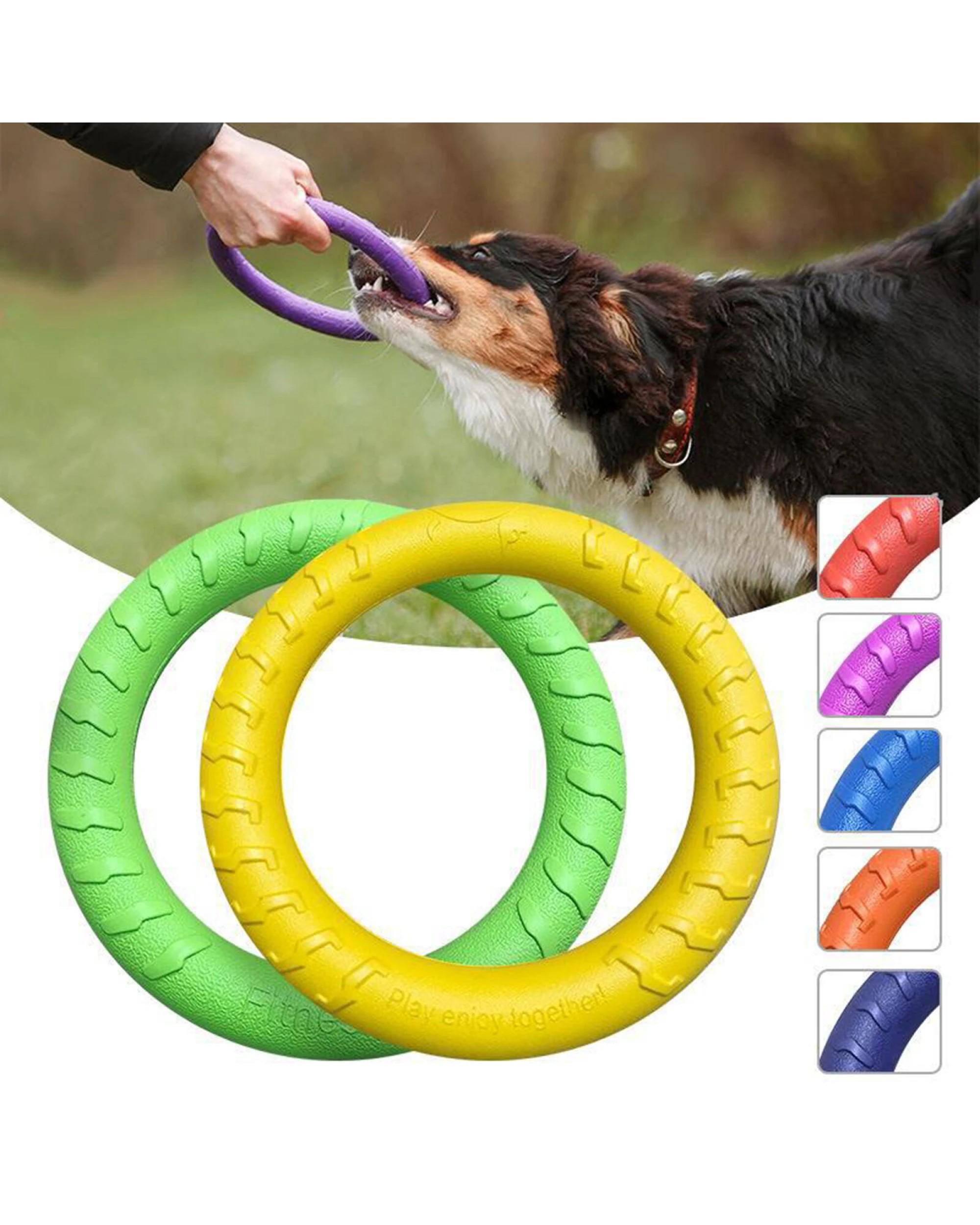 2 BR Pets Medium Lightweight Dog Chew Training Ring - 20cm Floating Toy (Pack of 3), 2 of 4