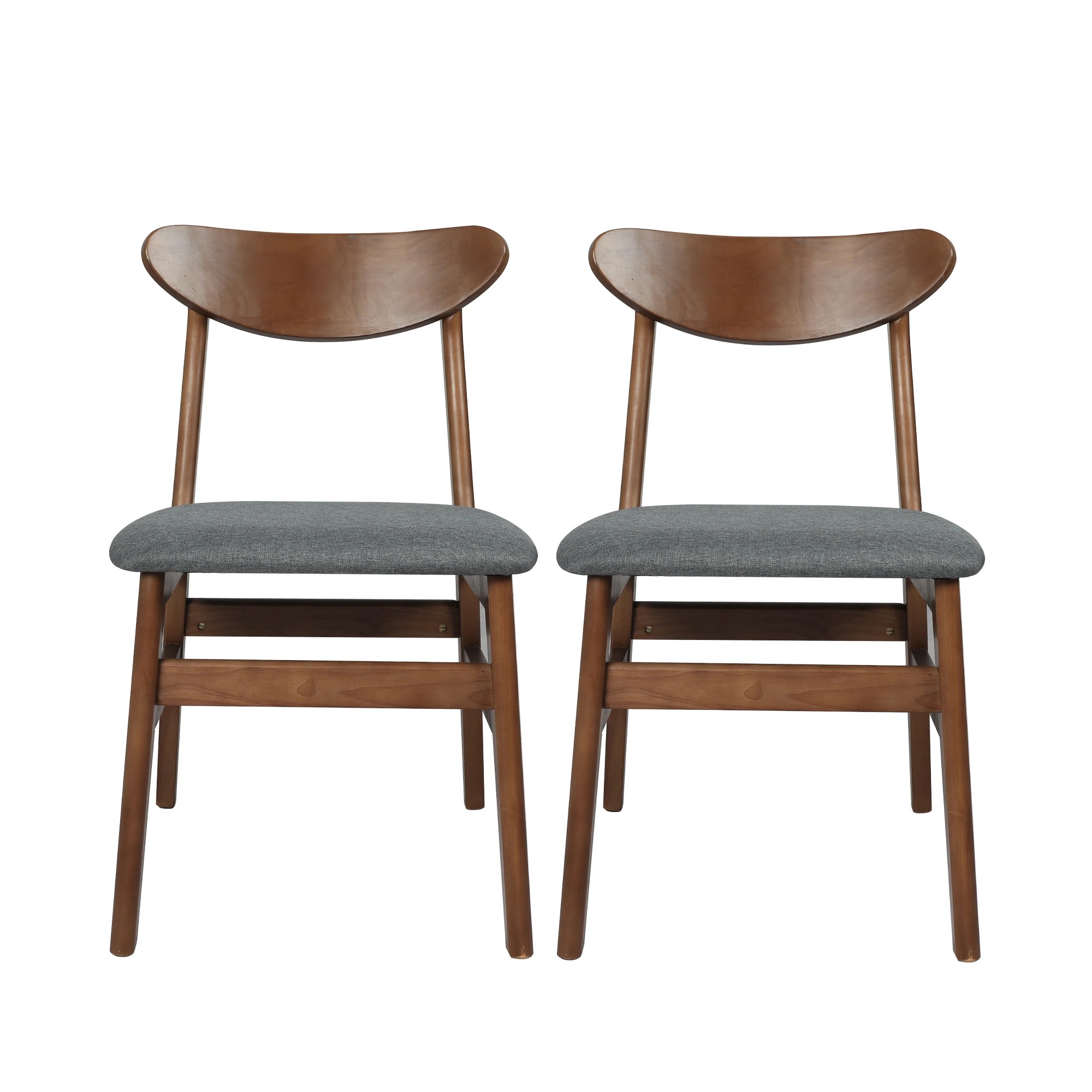 2 Levede 1 Set Of 6 Rubberwood Dining Chairs - Walnut, 2 of 7