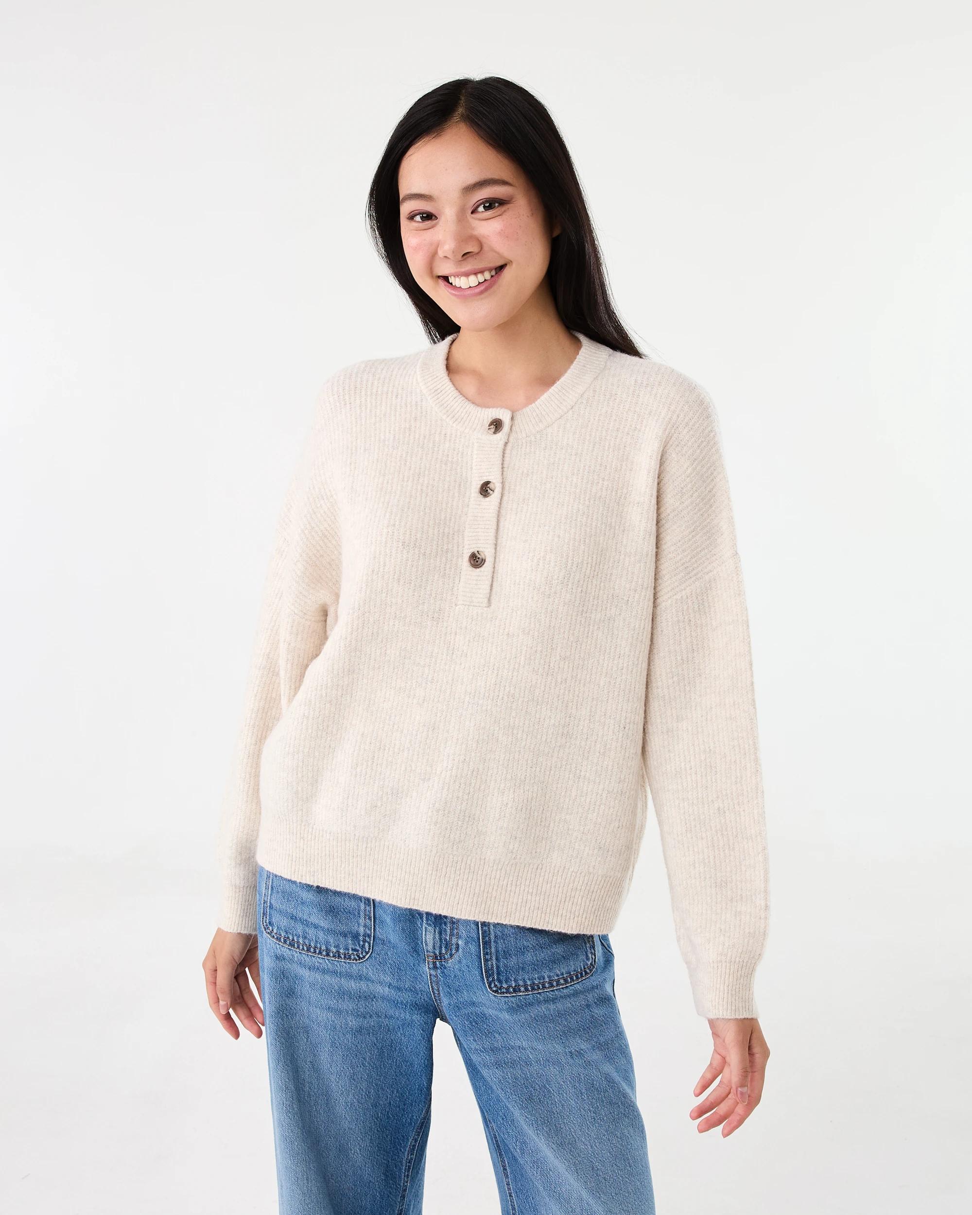 1 Quarter Button Jumper Bge Otml, 1 of 6